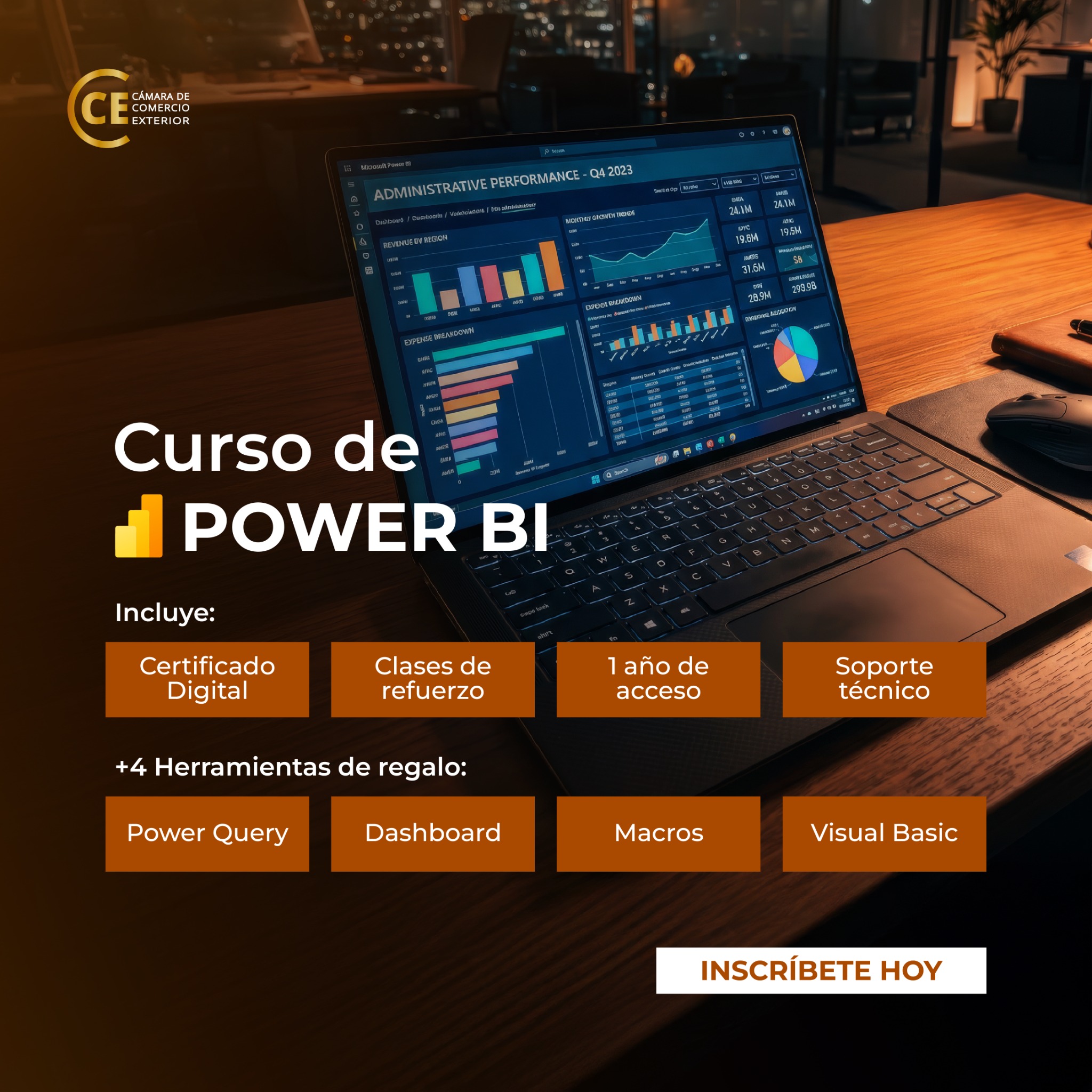 Cámara de Comercio Exterior Facebook ad: Domina Power BI