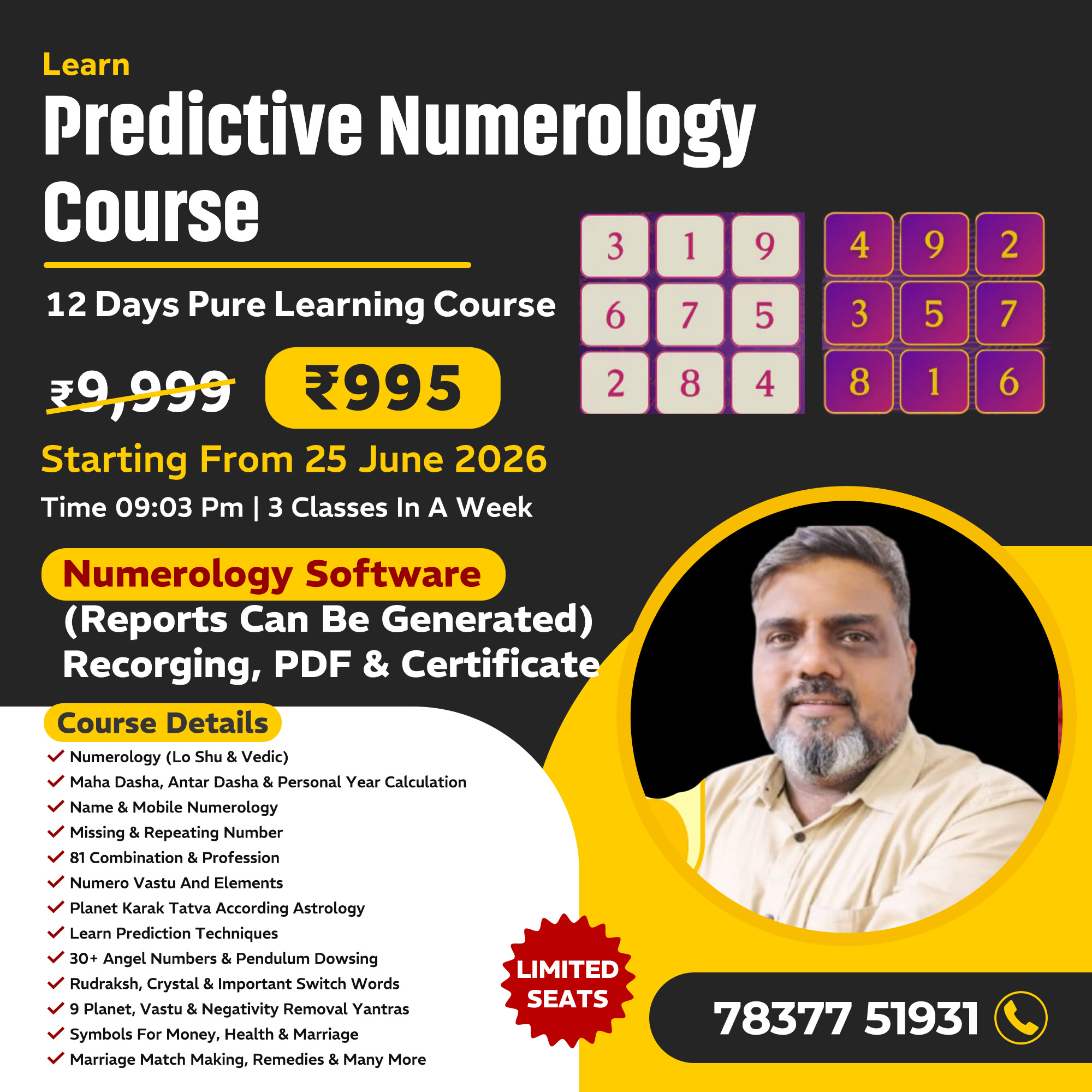 Gyankul Occult World Facebook ad: Join Numerology Course At ₹995