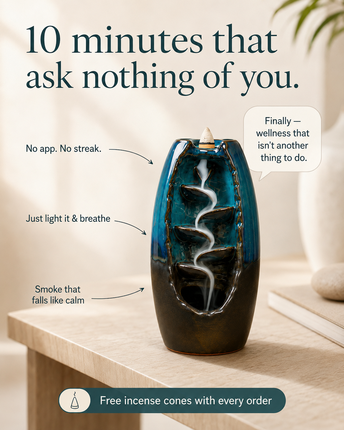 Rituals Zen - Backflow Incense Burners Facebook ad: Your Daily Moment of Calm