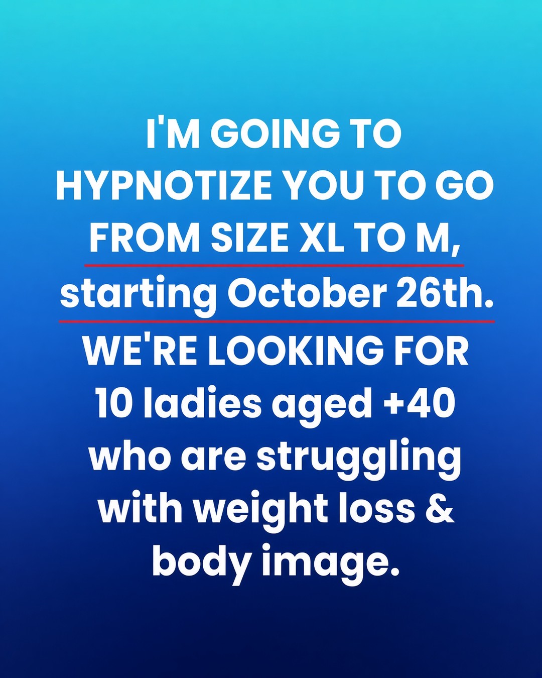 Hypnozio: power of hypnotherapy Facebook ad: Overcome Weight Challenges