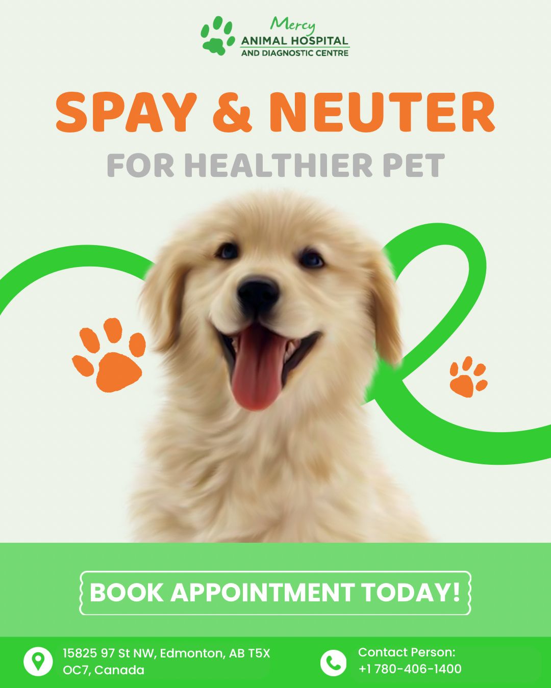 Mercy Animal Veterinary Clinic Facebook ad: Spay & Neuter Services