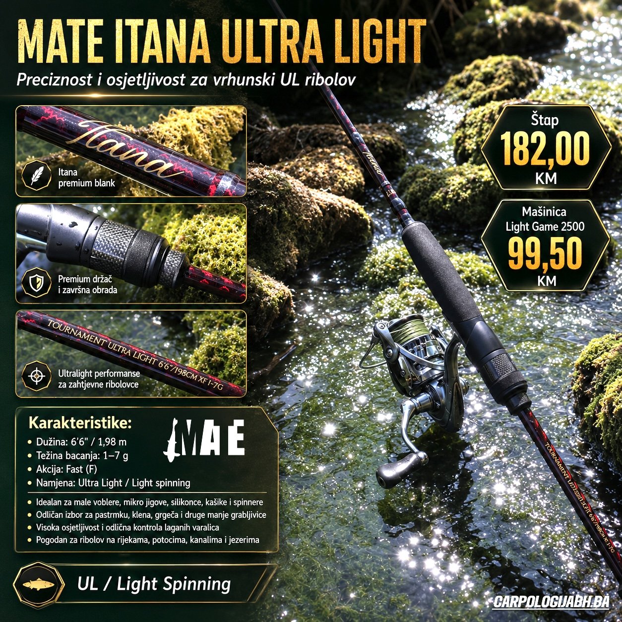 Carpologija BH Facebook ad: MATE ITANA ULTRA LIGHT 6'6 / 1,98 m…