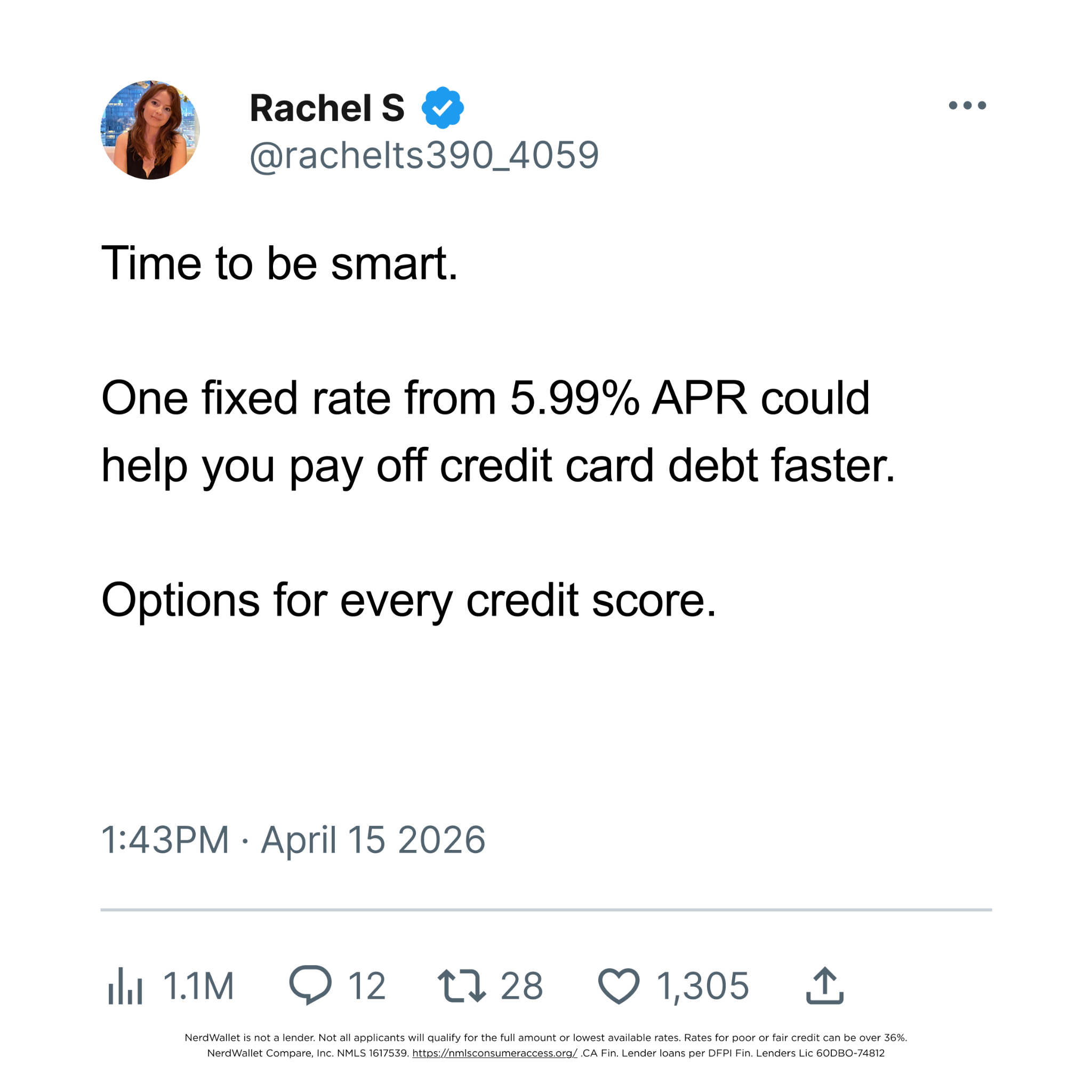 NerdWallet Facebook ad