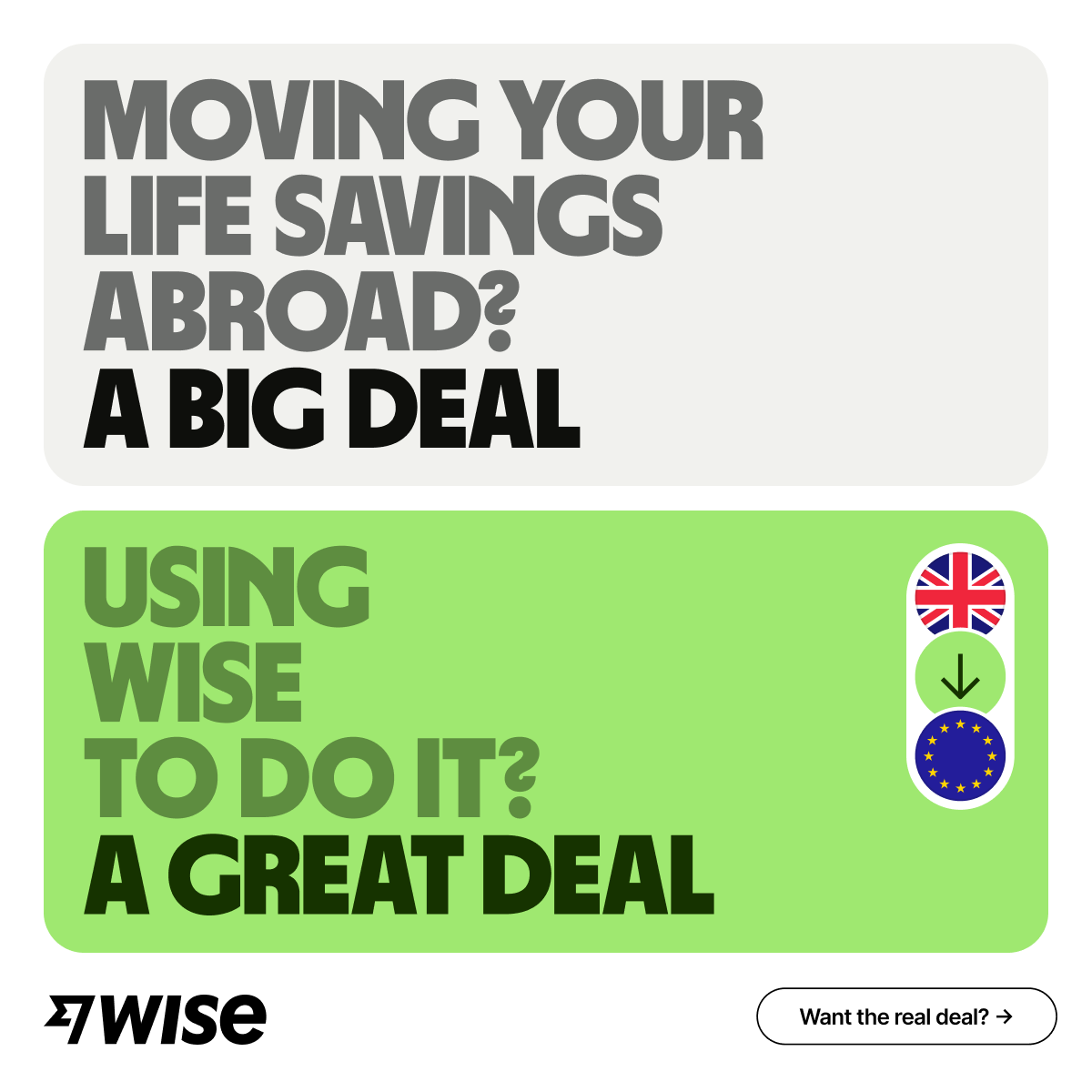 Wise Facebook ad