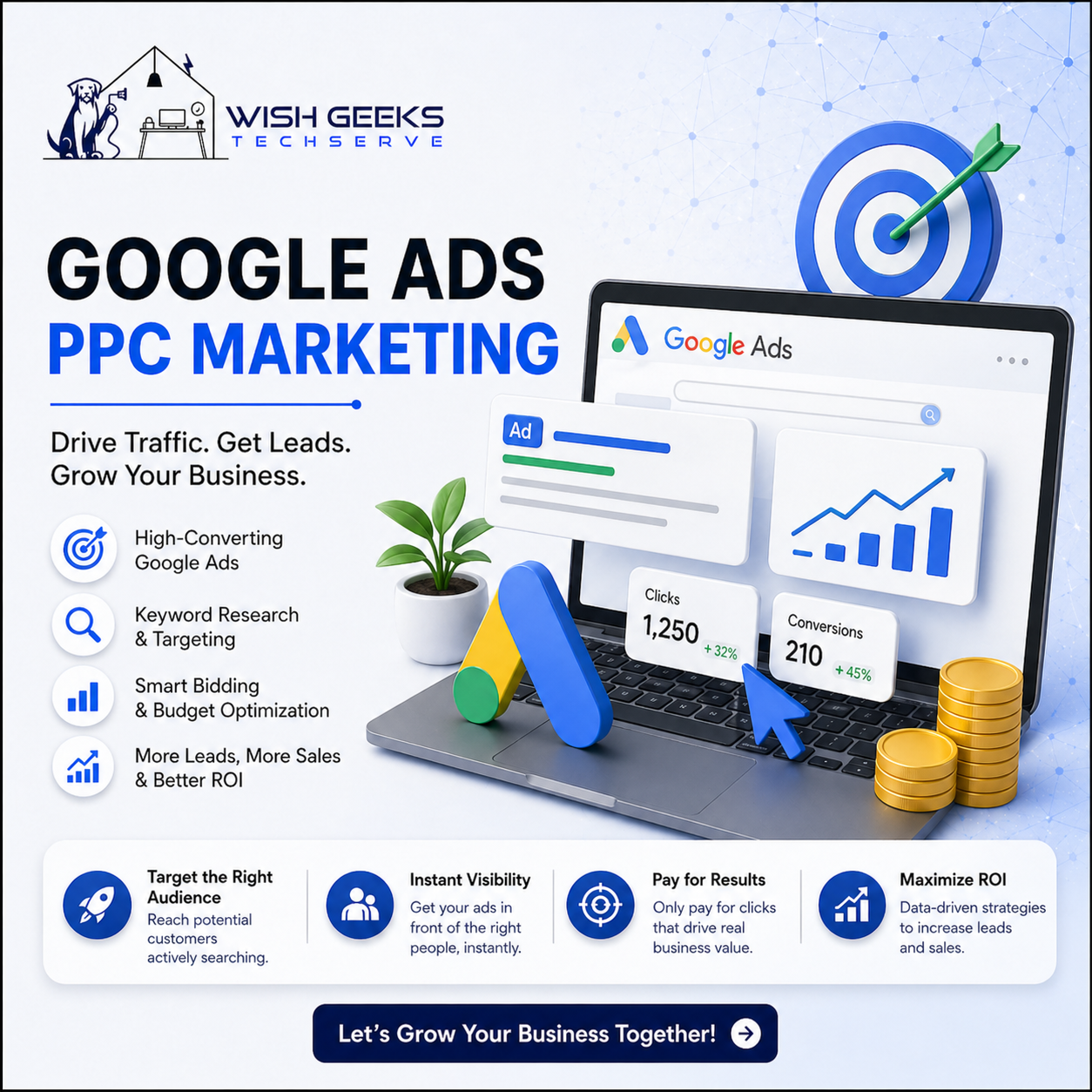 Wish Geeks Techserve Facebook ad: Getting Clicks but No Leads? Your Funnel Is Broken. We are…