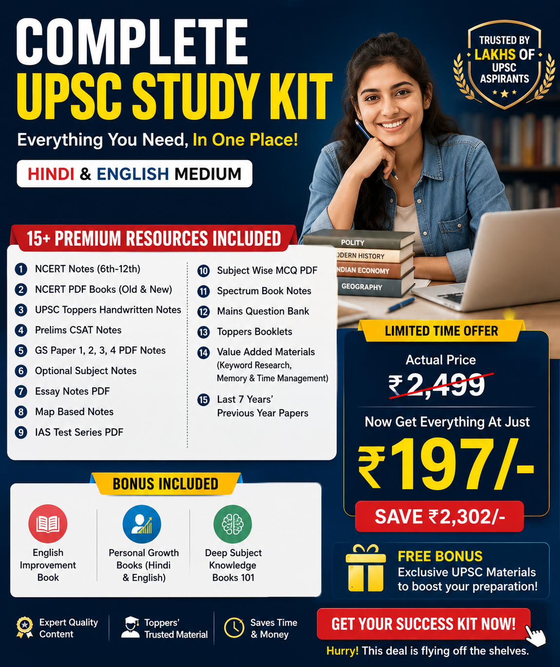 MeritSutra Facebook ad: Crack UPSC with Ultimate Package