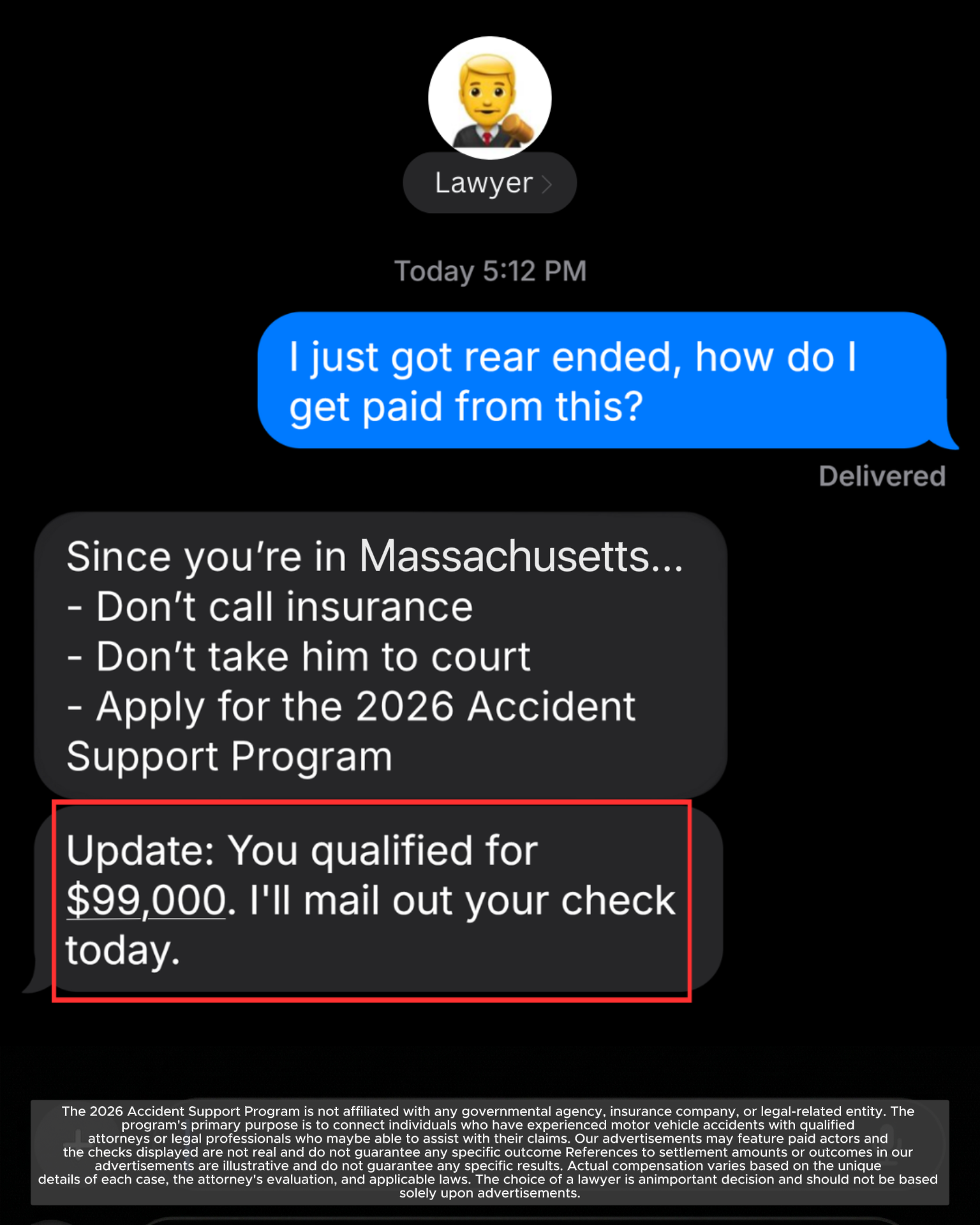 Auto Accident Compensation Facebook ad