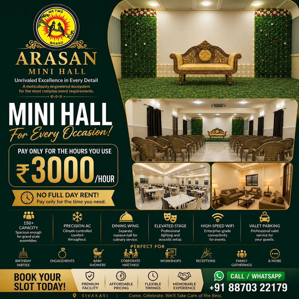 The Arasan Mini Hall Facebook ad from Jun 13, 2026