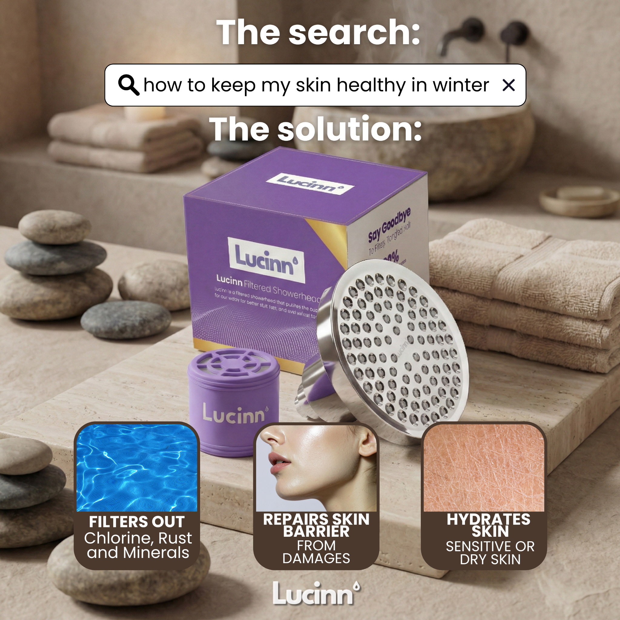 Lucinn Filtered Showerhead Facebook ad