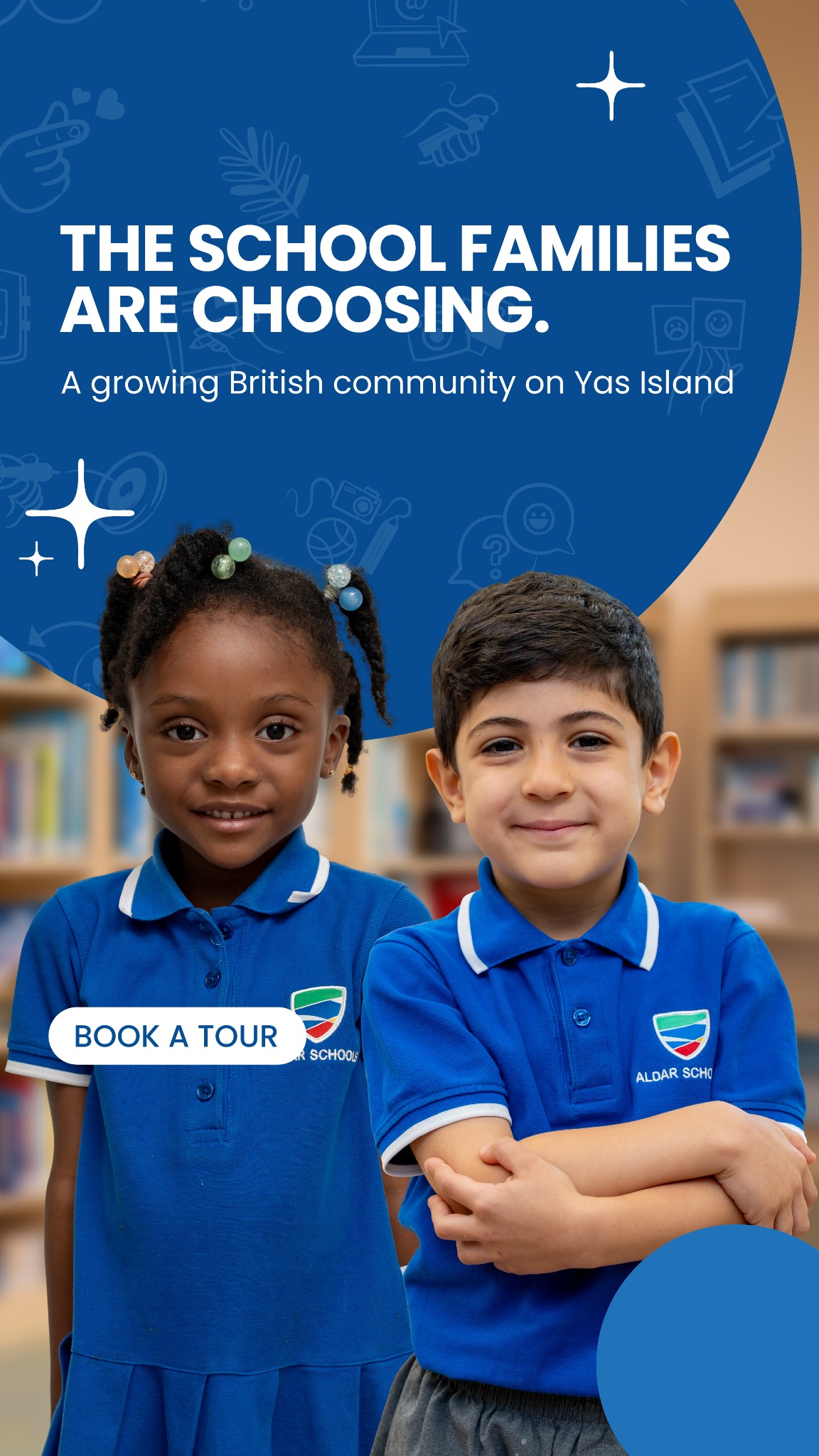 Noya British School Facebook ad: Admissions 27/28 Now Open