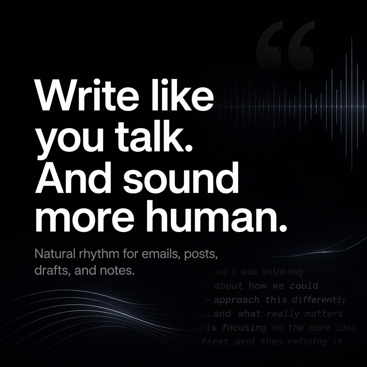 superwhisper Facebook ad: Just speak. Write faster