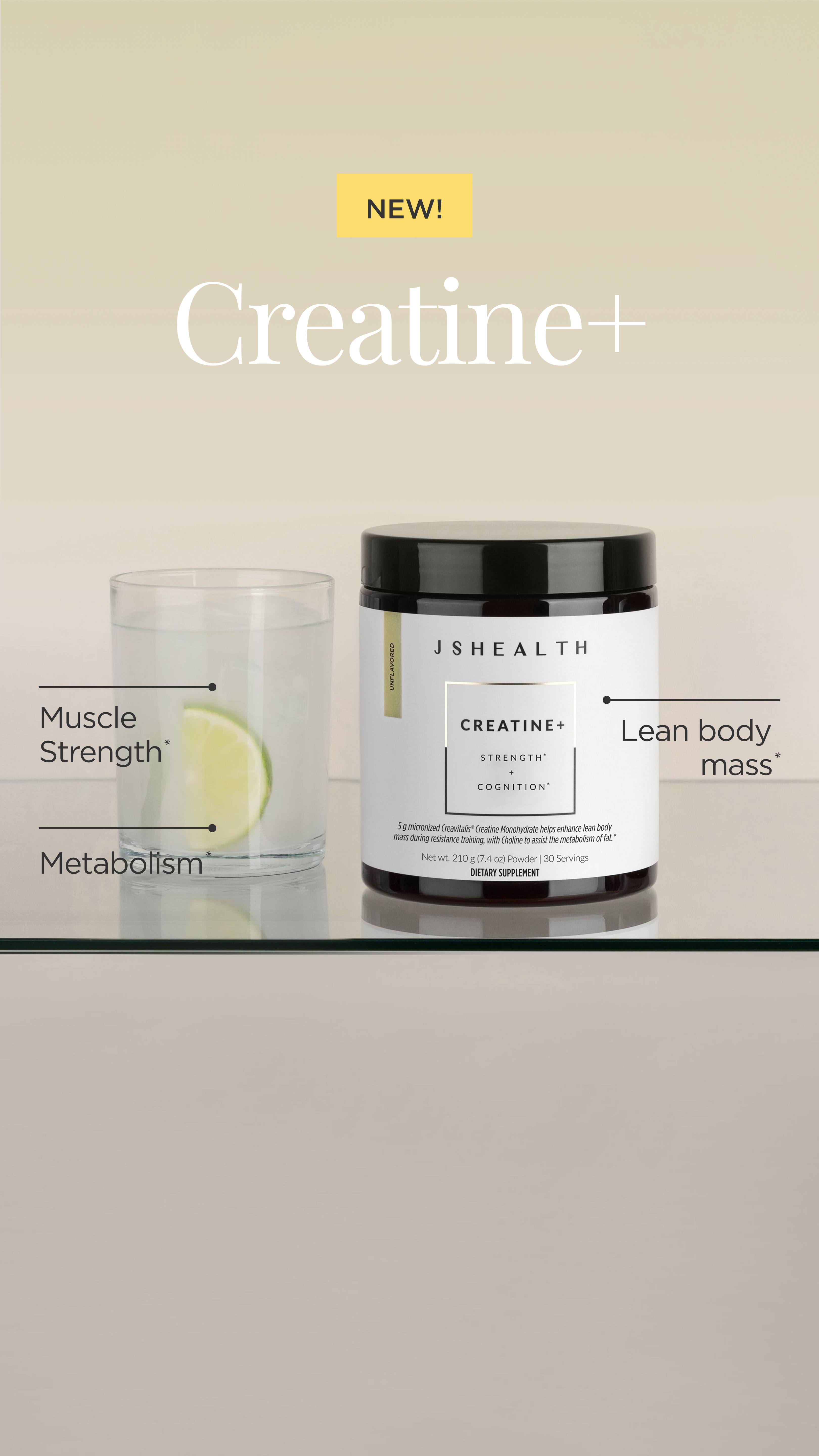 JSHealth Vitamins Facebook ad: NEW Creatine+ for whole-body results