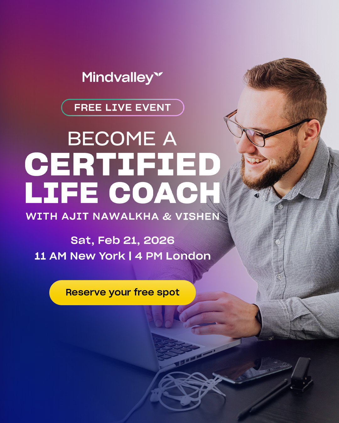 Mindvalley Facebook ad: Learn to Build a $200K+ Practice
