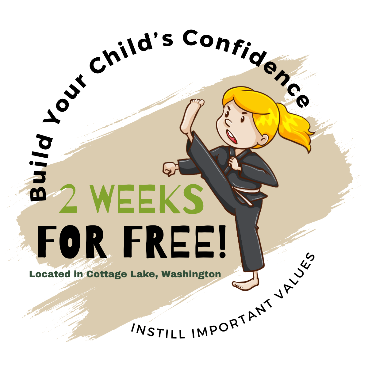 Elevate Martial Arts, Cottage Lake Facebook ad: 2 FREE WEEKS!