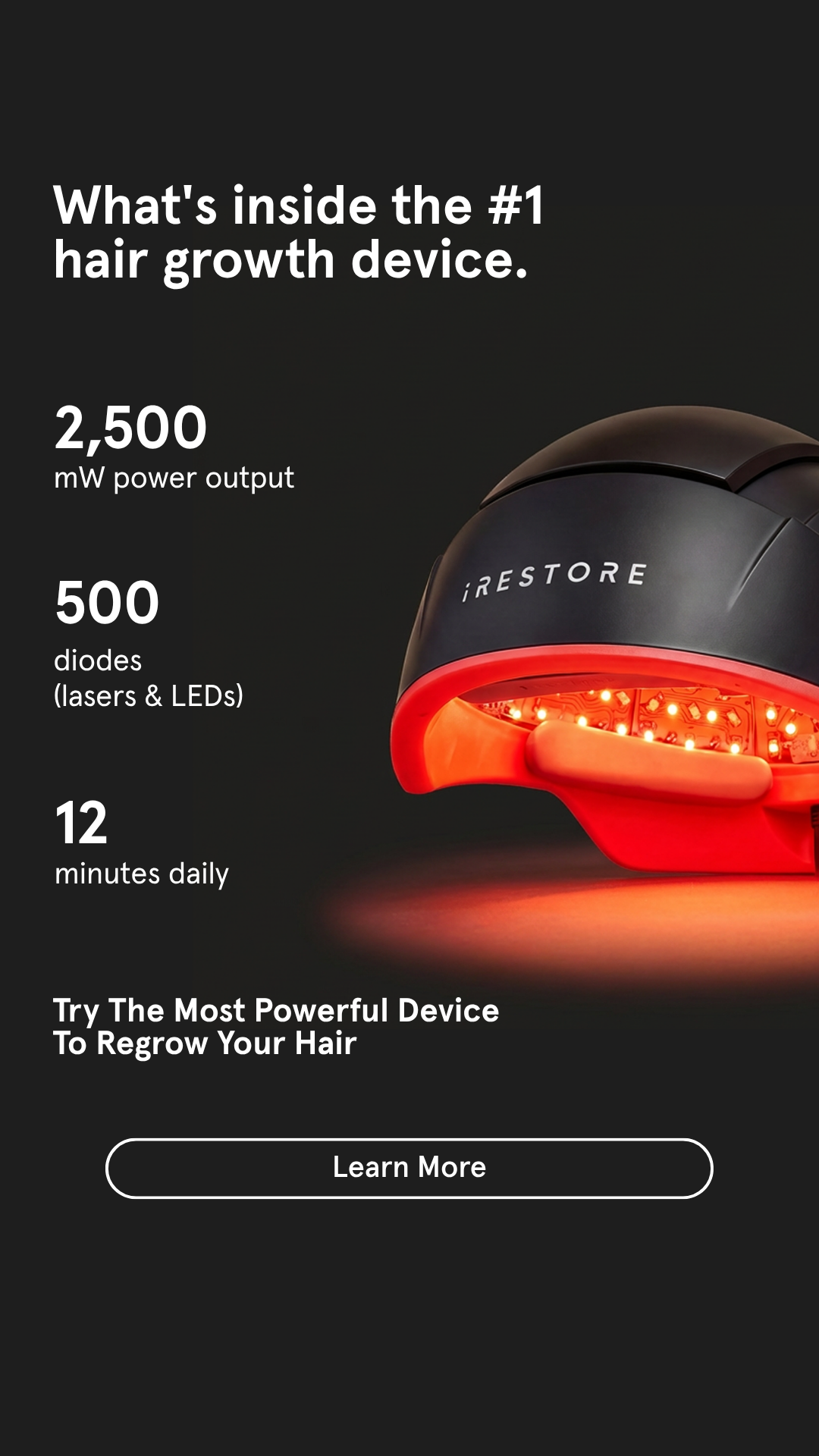 iRESTORE Hair Growth System Facebook ad