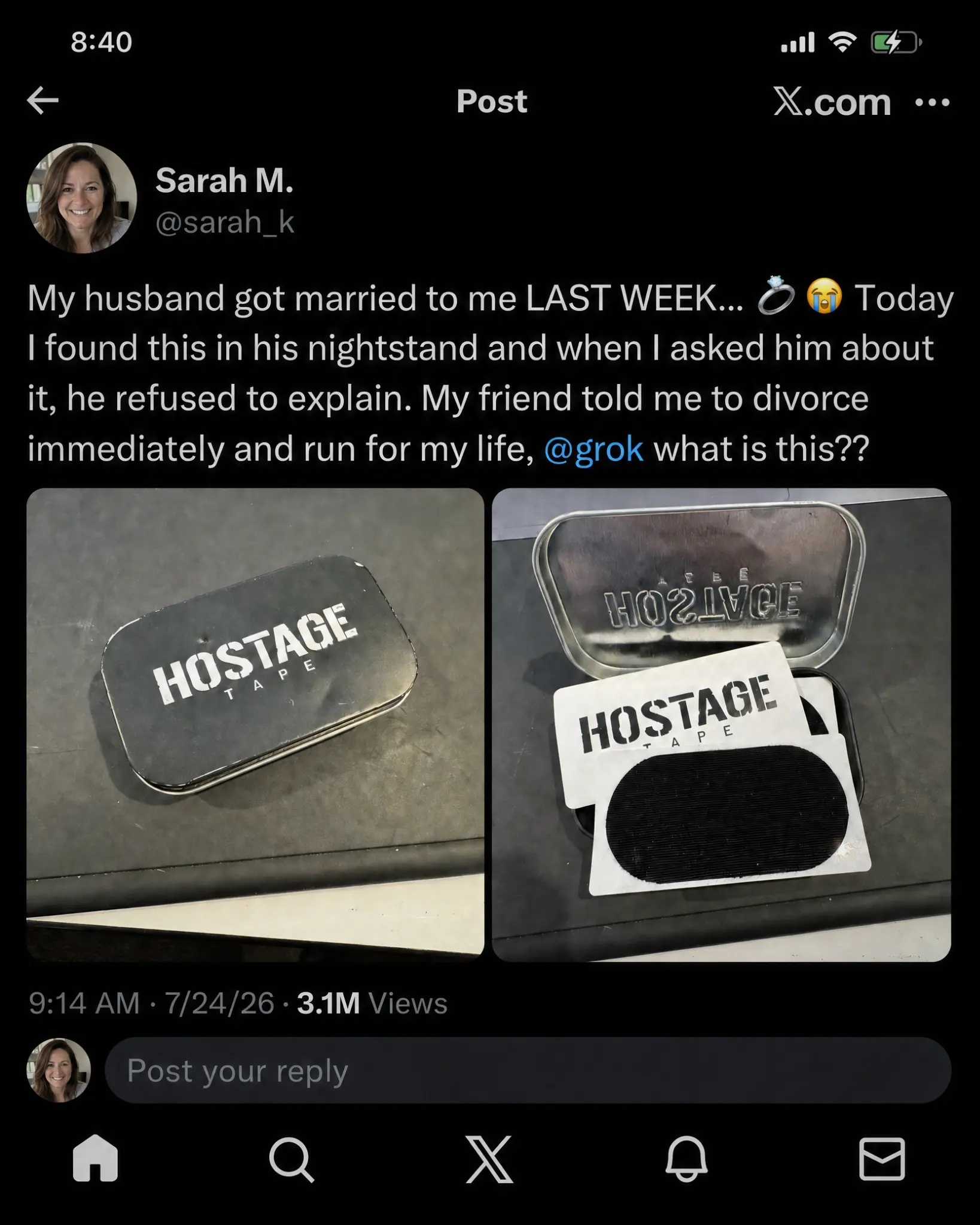 Hostage Tape Facebook ad