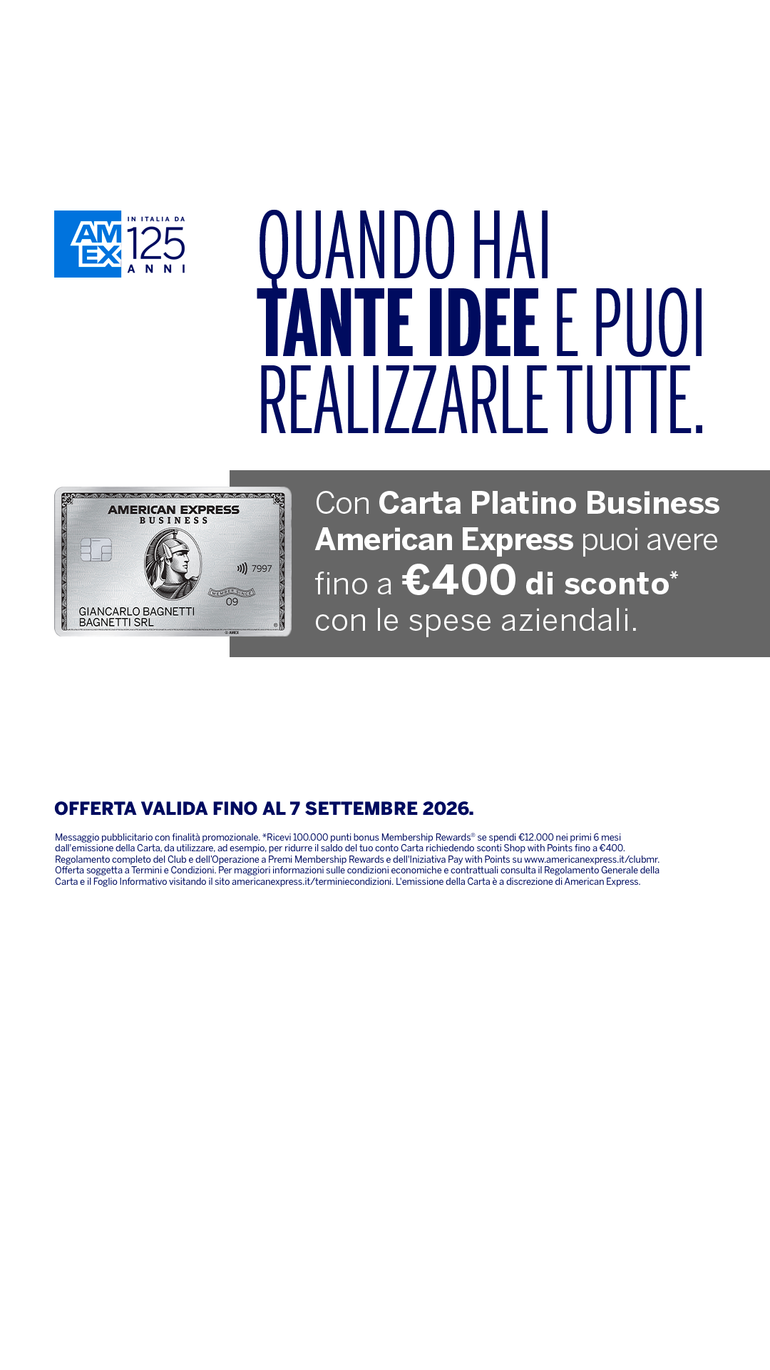 American Express Facebook ad