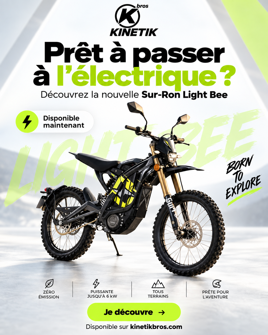 Kinetik bros store Facebook ad: Surron Light Bee 2026