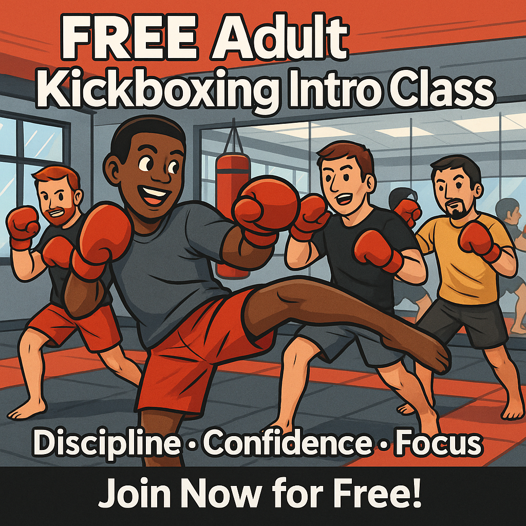 Lightspeed Martial Arts Academy Facebook ad: FREE Adult Kickboxing Intro Class!