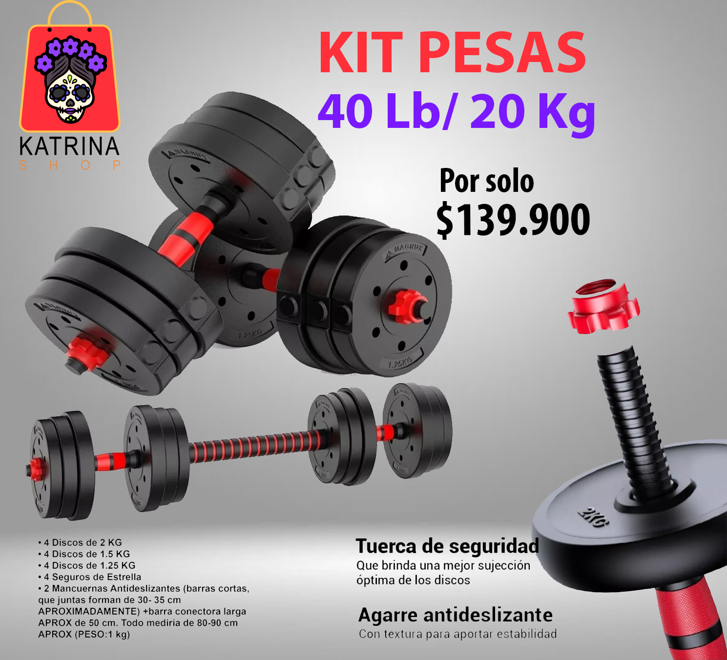 Katrina Shop Facebook ad: Pesas 40 Lb
