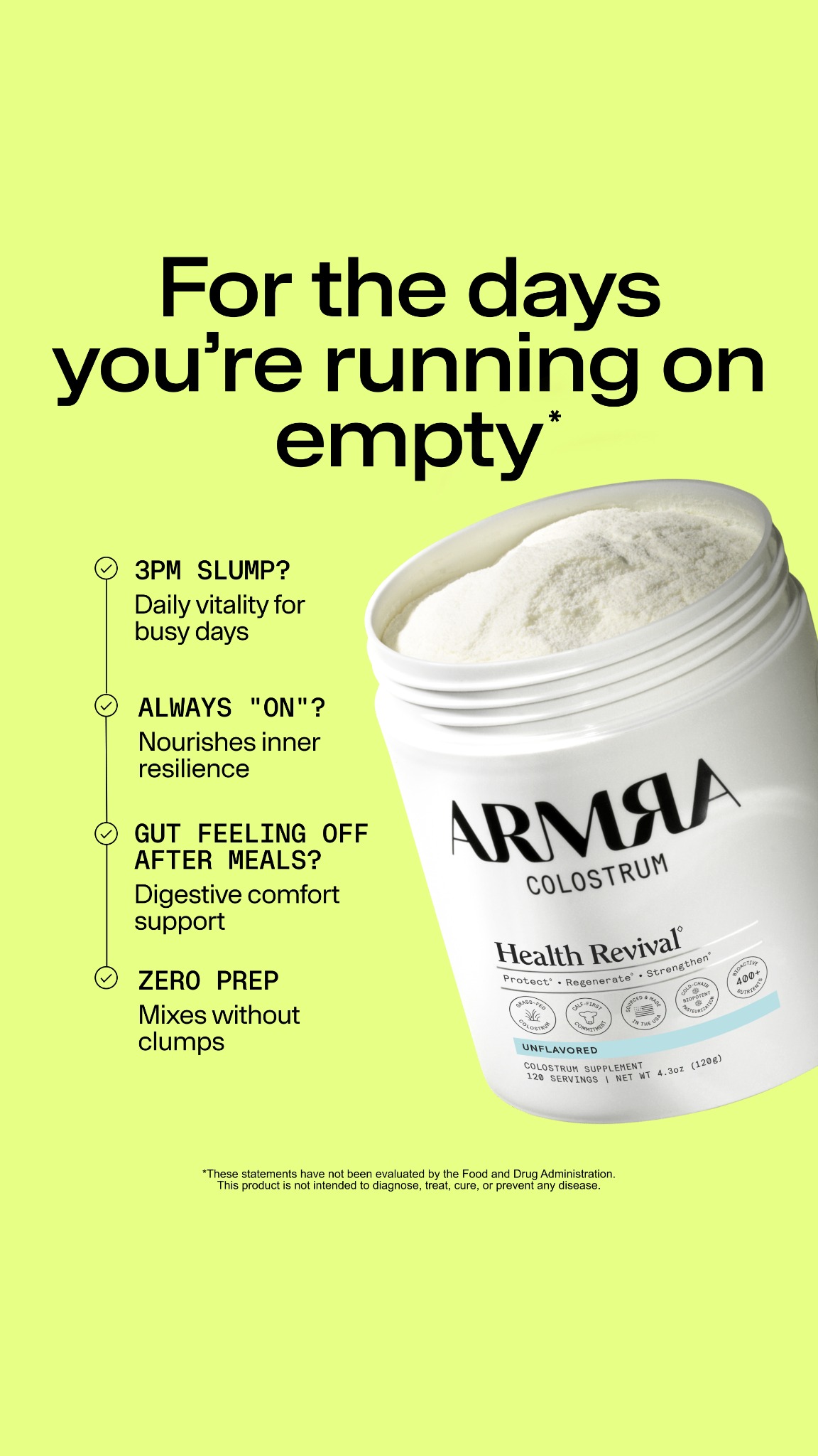 ARMRA Facebook ad