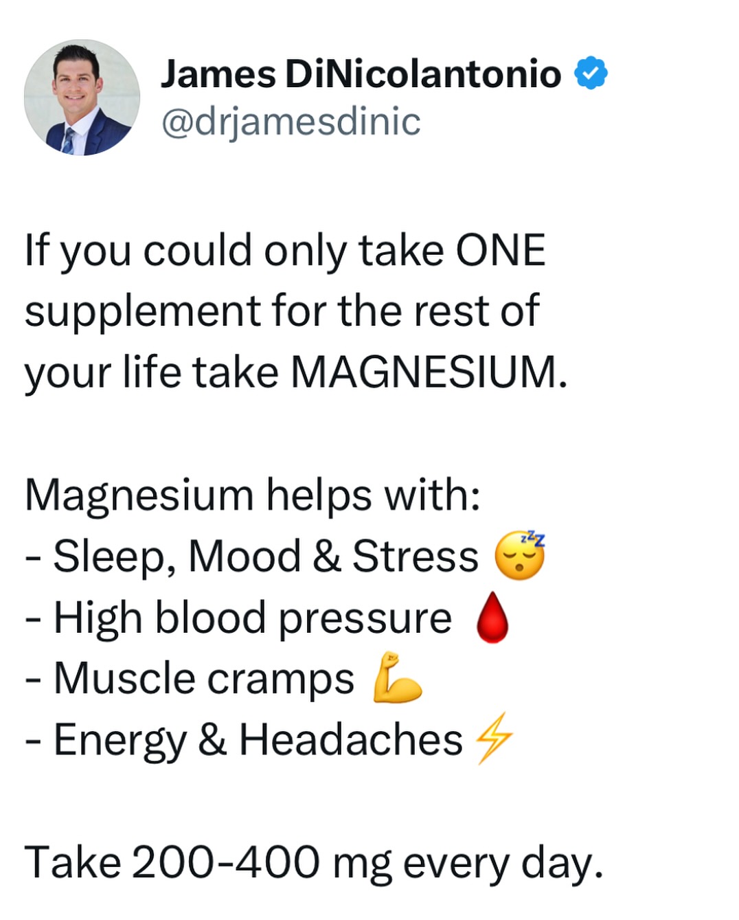 Dr. James DiNicolantonio Facebook ad