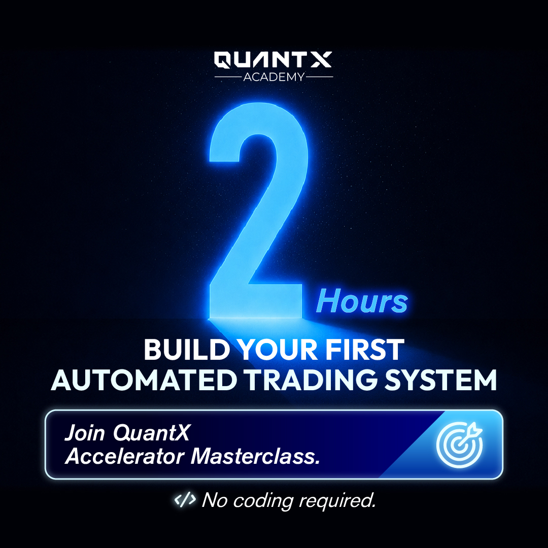 QuantX Academy Facebook ad: The future of trading is Automation.
