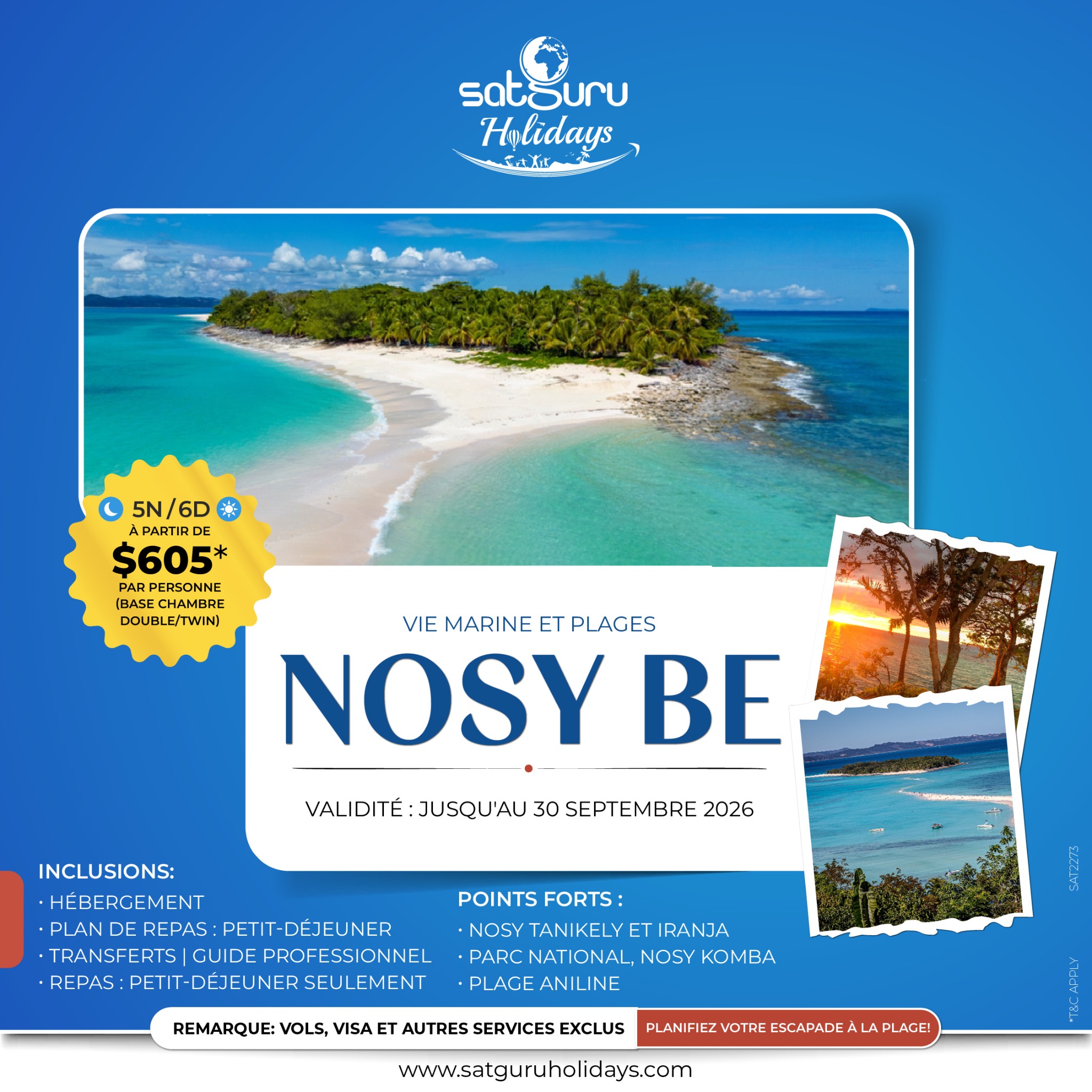 Satguru Travel Democratic Republic of the Congo Facebook ad: Économisez sur vos escapades internationales grâce à nos…