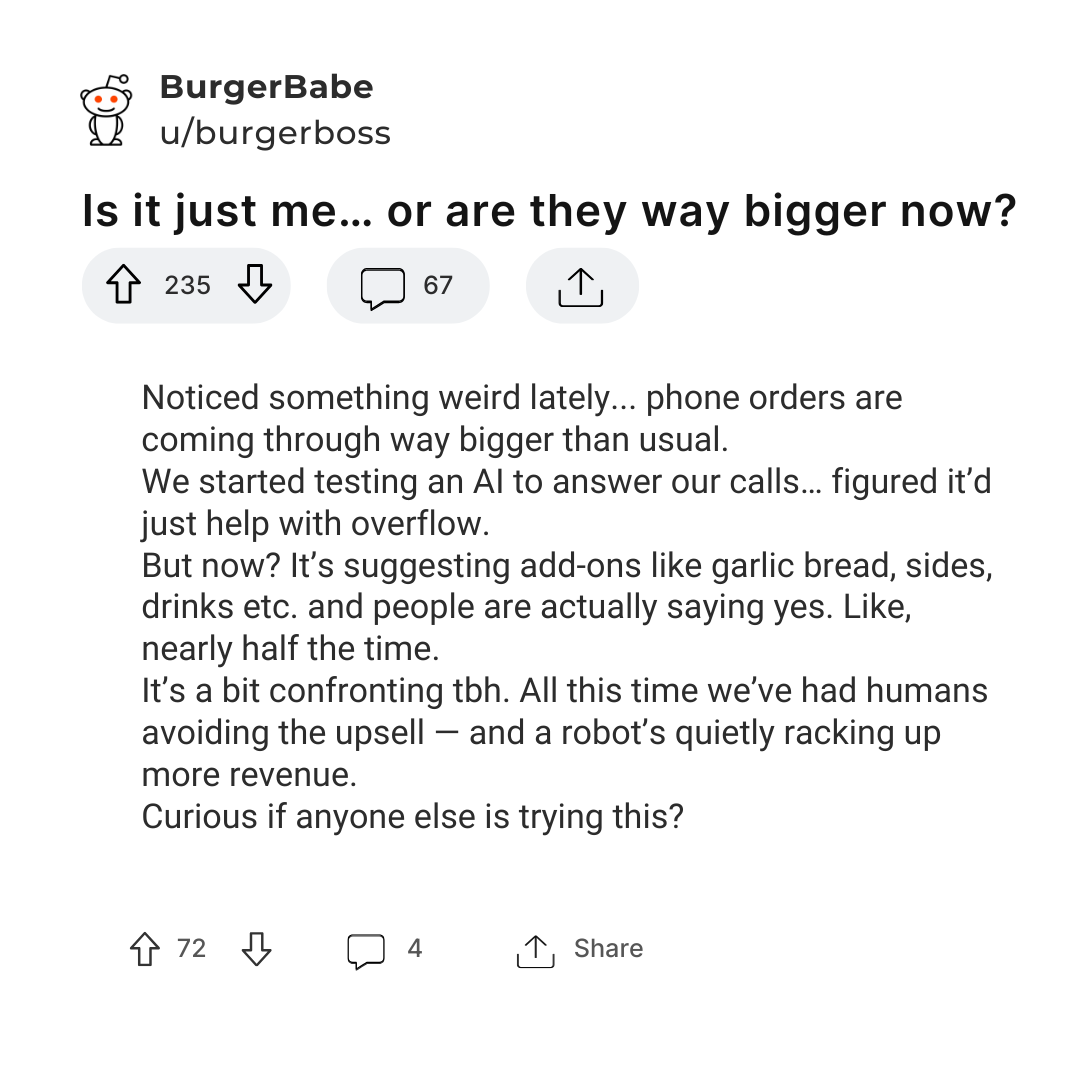 Otto AI Facebook ad: Phone orders are coming through bigger lately
