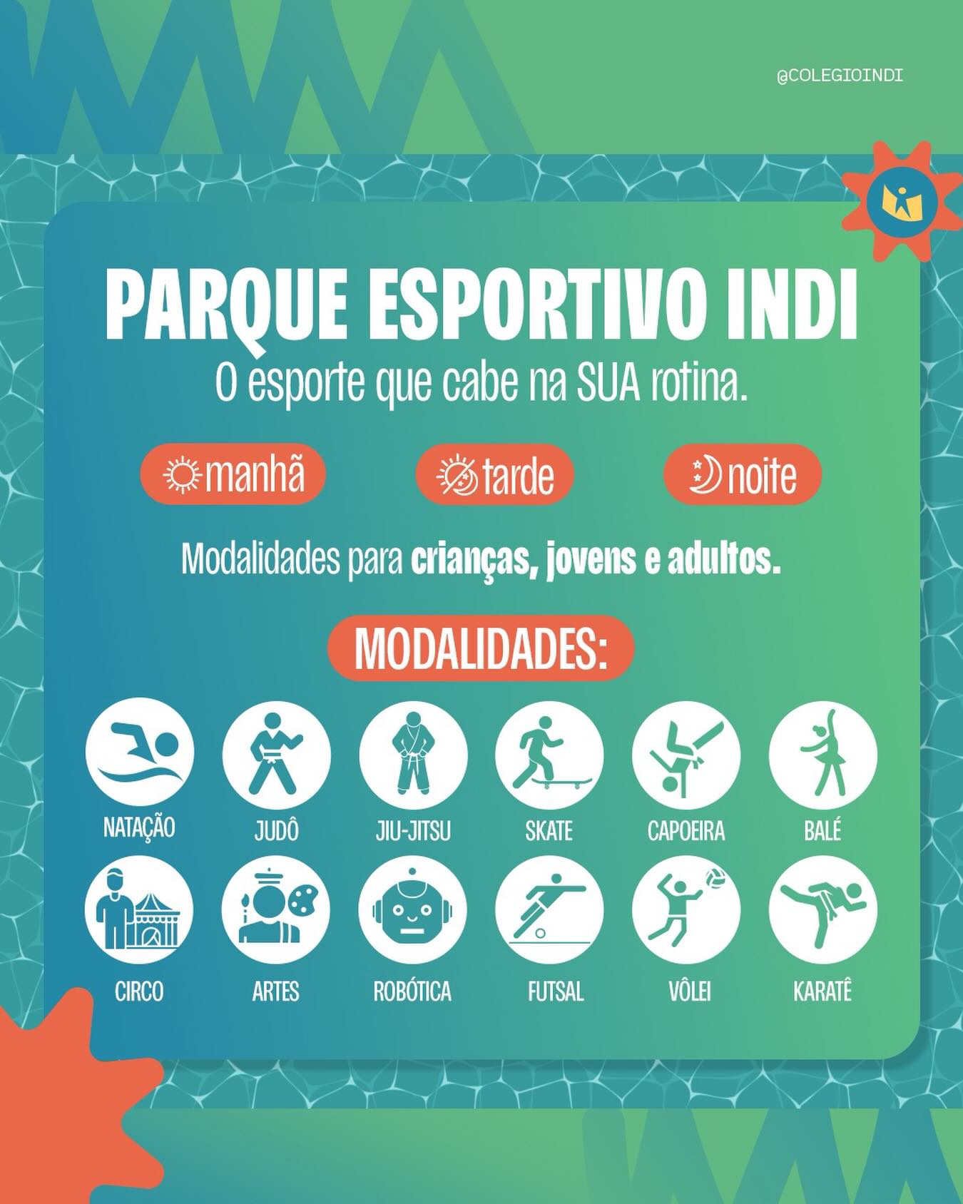 Colégio Indi Facebook ad: O Parque Esportivo INDI oferece modalidades para todas…