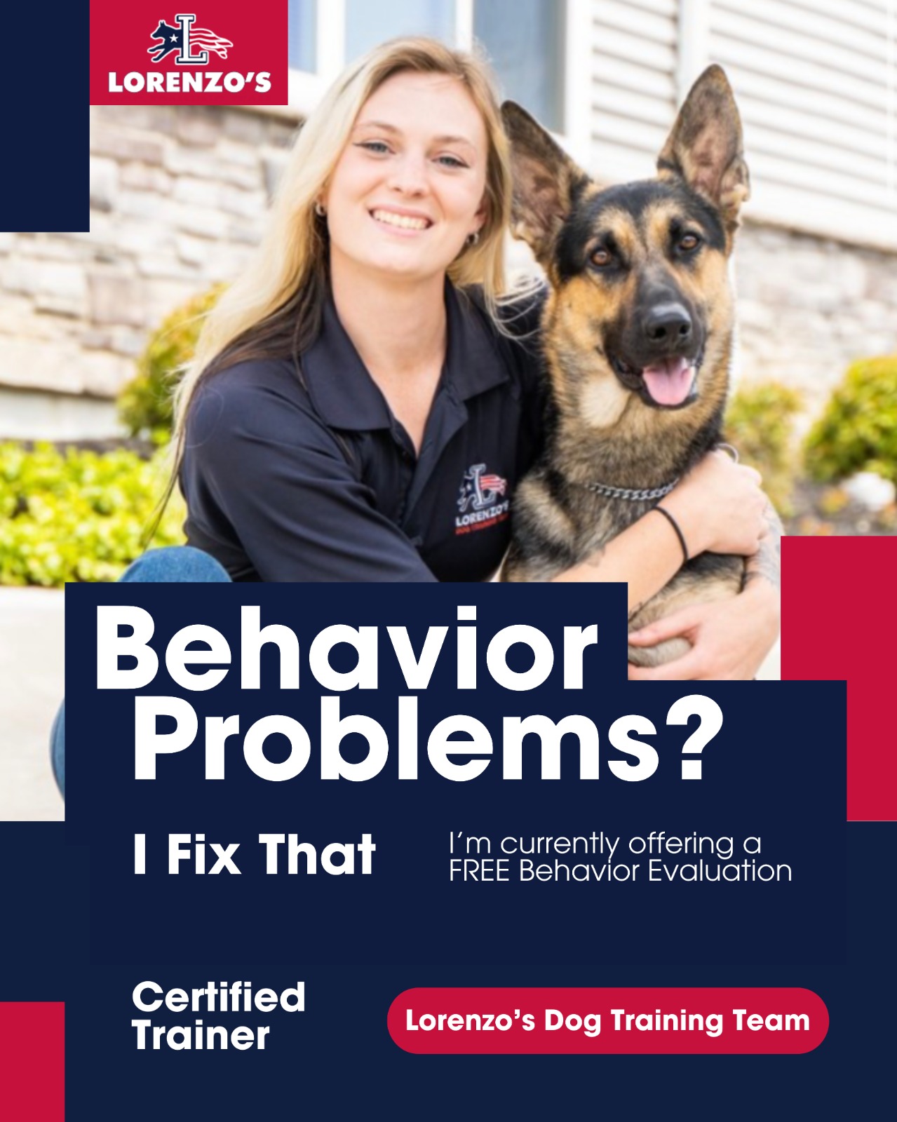 Lorenzo's Dog Training Team - Panama City Facebook ad: Struggling with Your Dog’s Behavior in Panama City Beach?
