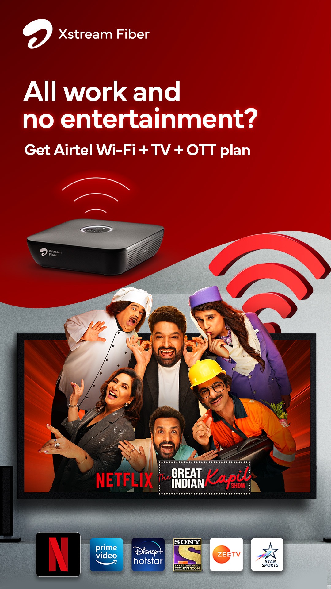 Airtel Xstream Fiber Facebook ad