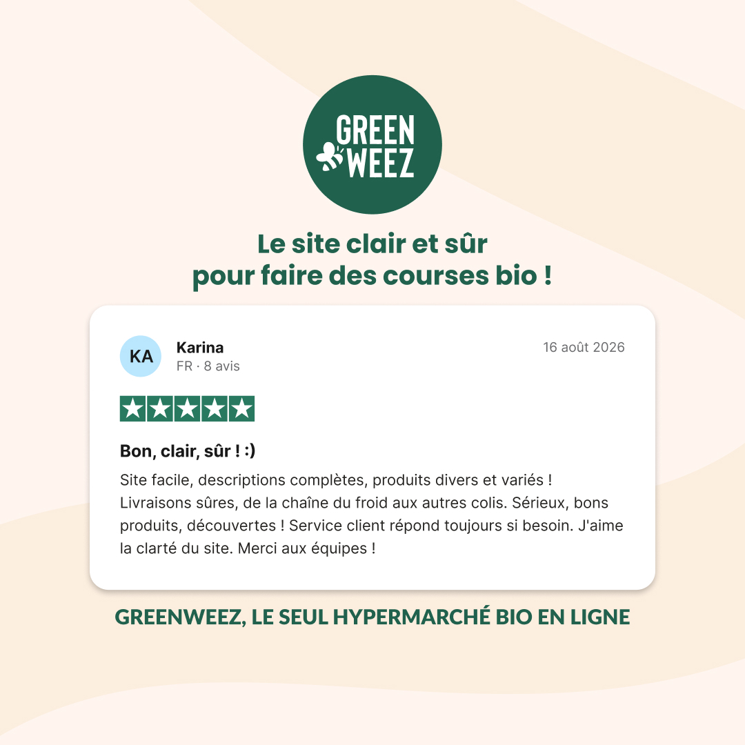 Greenweez.com Facebook ad: Noté Excellent par +100 000 clients