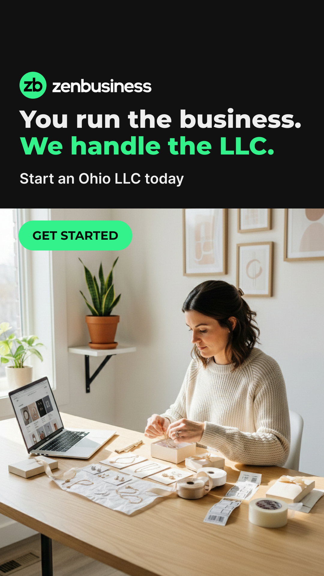 ZenBusiness Facebook ad