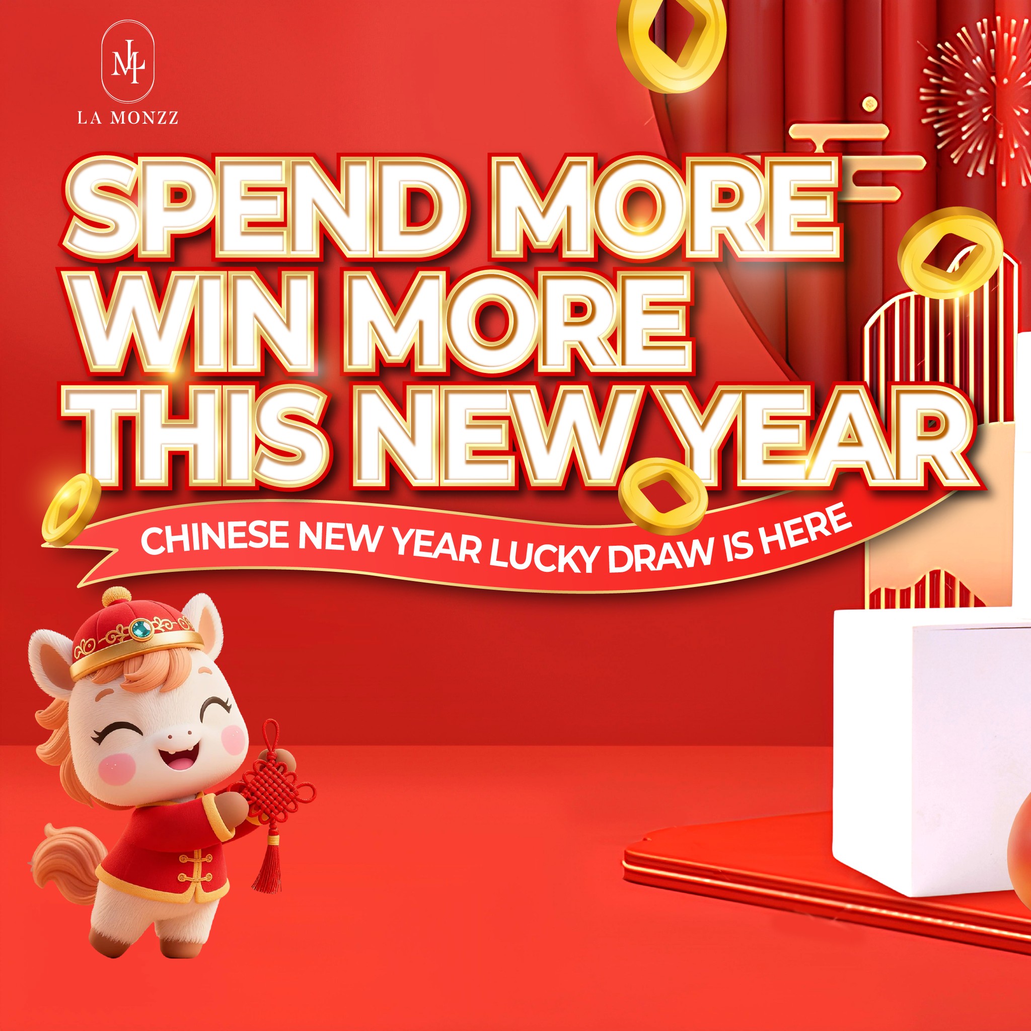 La Monzz Beauty Facebook ad: Chinese New Year Lucky Draw is here!
