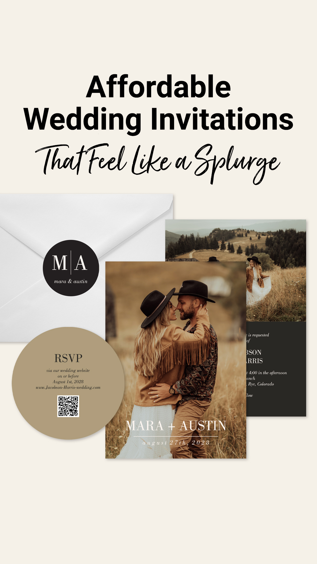 Ann's Bridal Bargains Facebook ad: Affordable Wedding Invitations