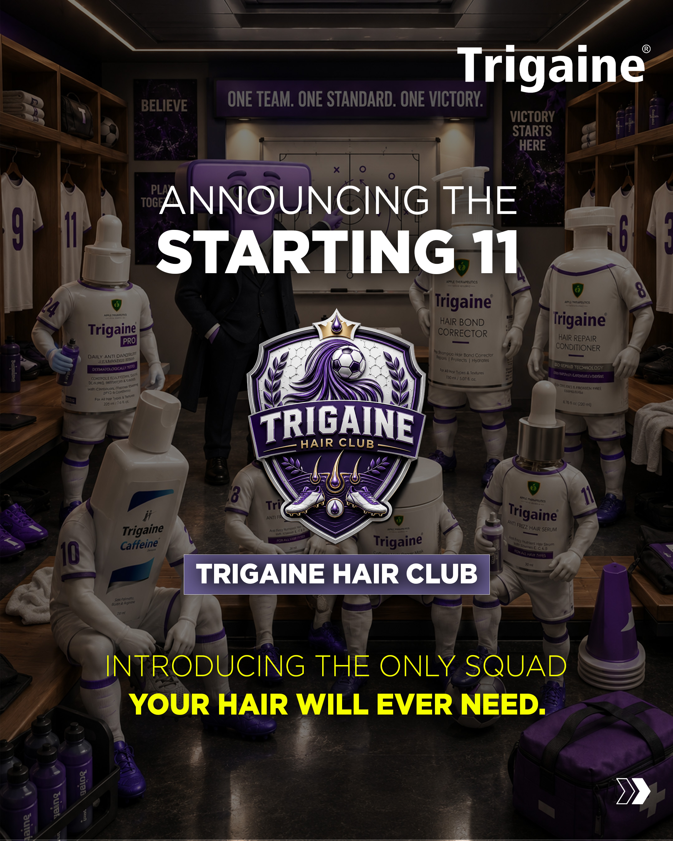 Trigaine By Apple Therapeutics Facebook ad: Announcing the Starting XI.
