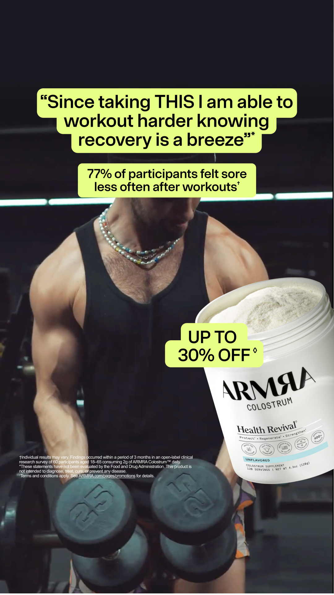 ARMRA Facebook ad
