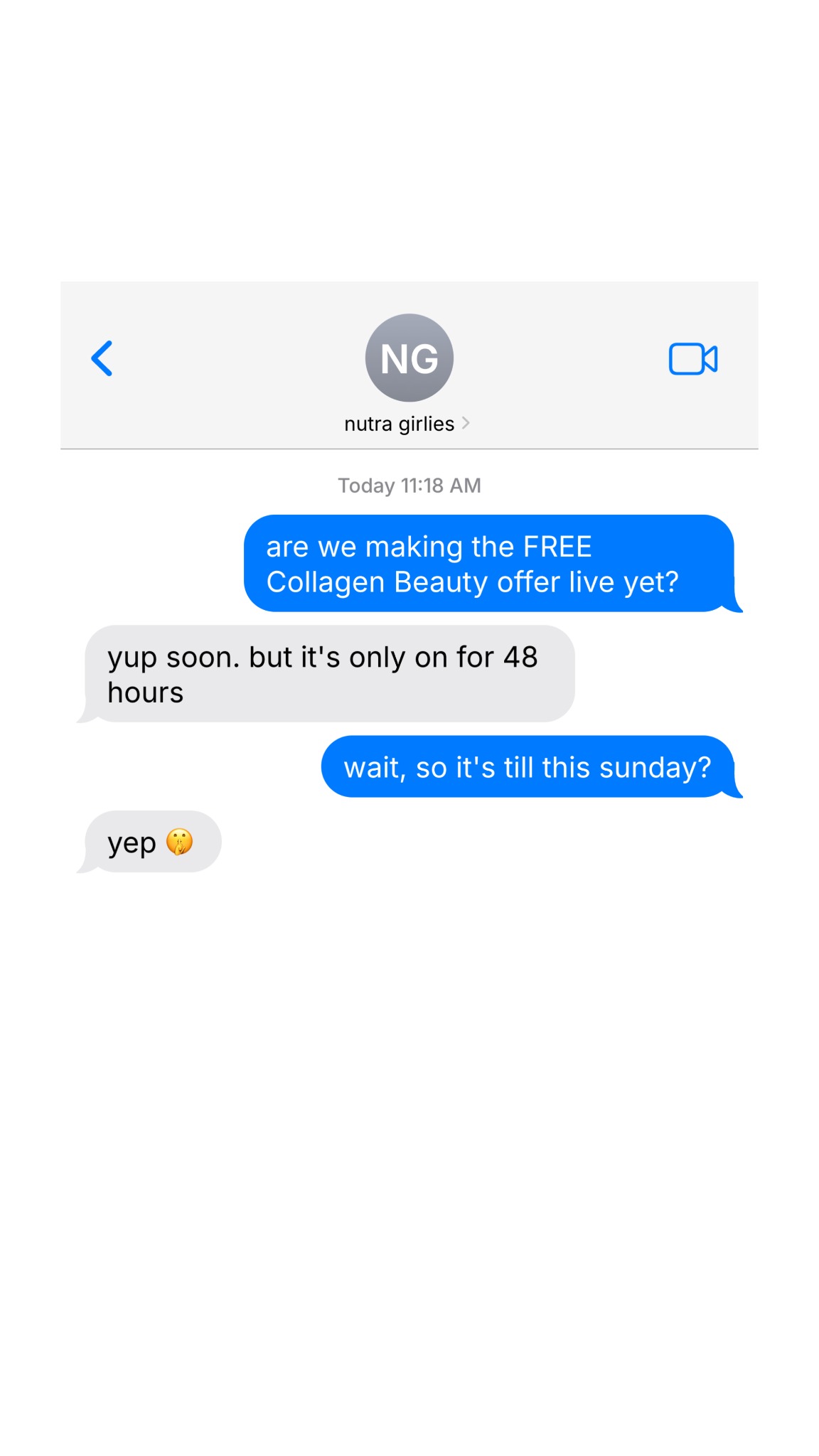 Nutra Naturals Facebook ad: Want a FREE Collagen Beauty?