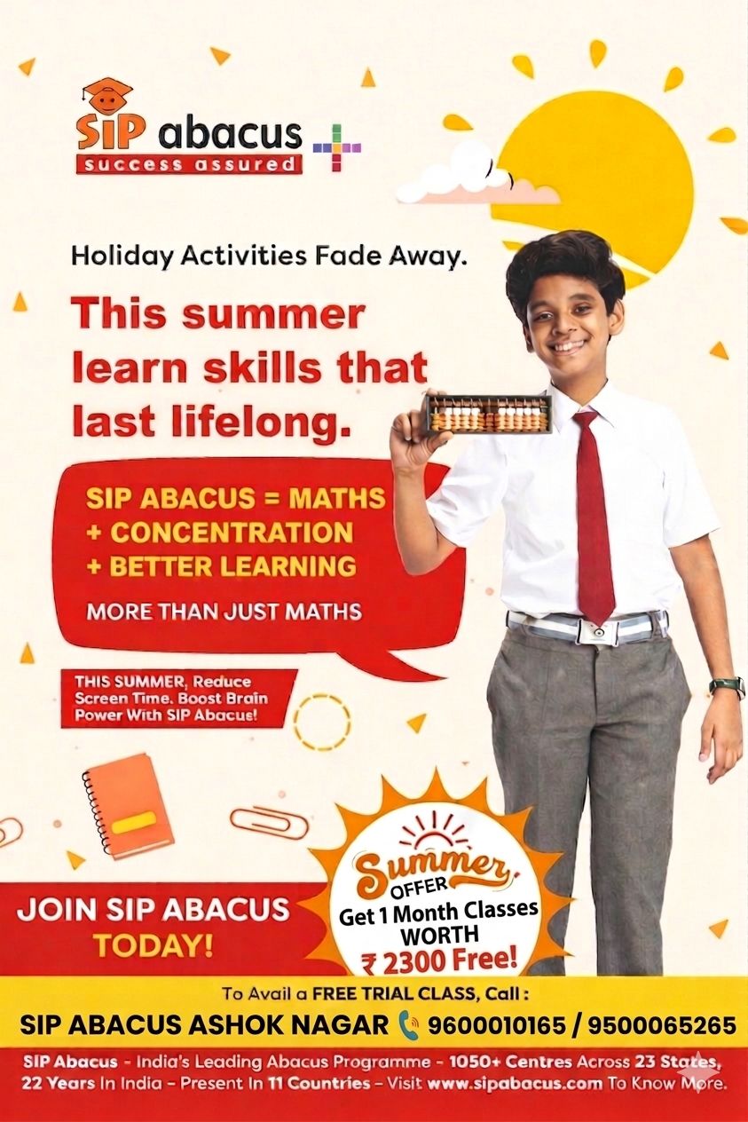 SIP ABACUS ASHOK NAGAR Facebook ad: Beat the heat and sharpen those minds!
