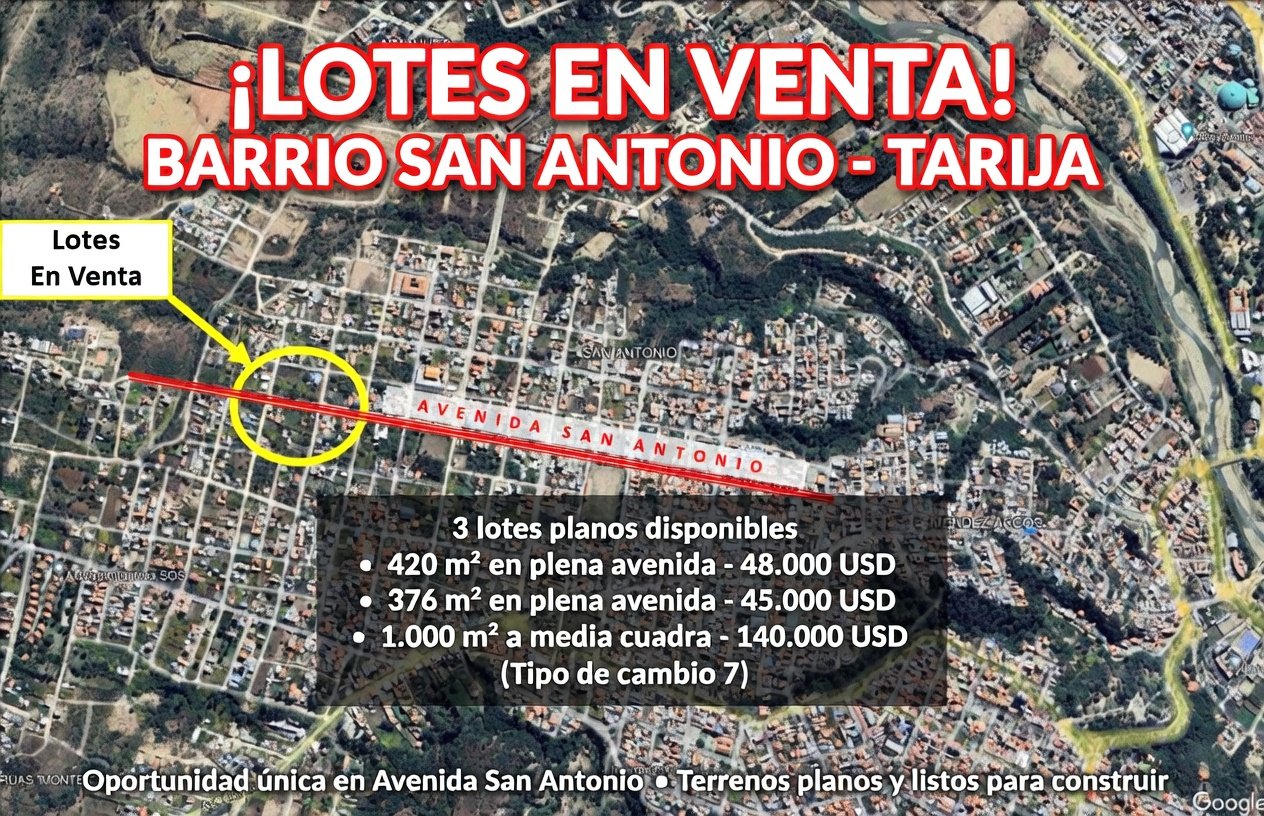 Ofertas Rebajas Facebook ad: Lotes en avenida San Antonio