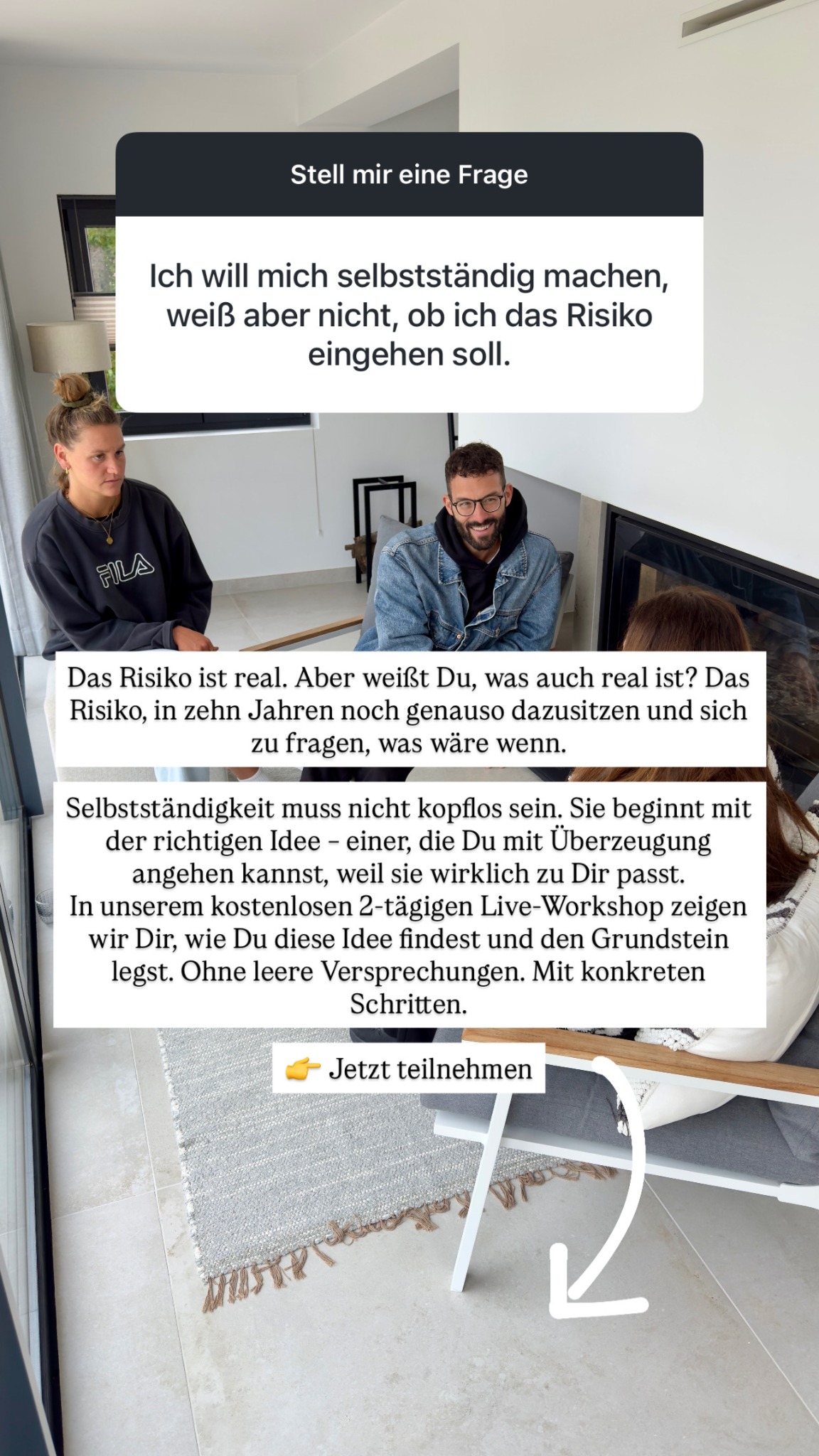 Isleofmind_academy Facebook ad: 2 Tage für Deine Business-Idee