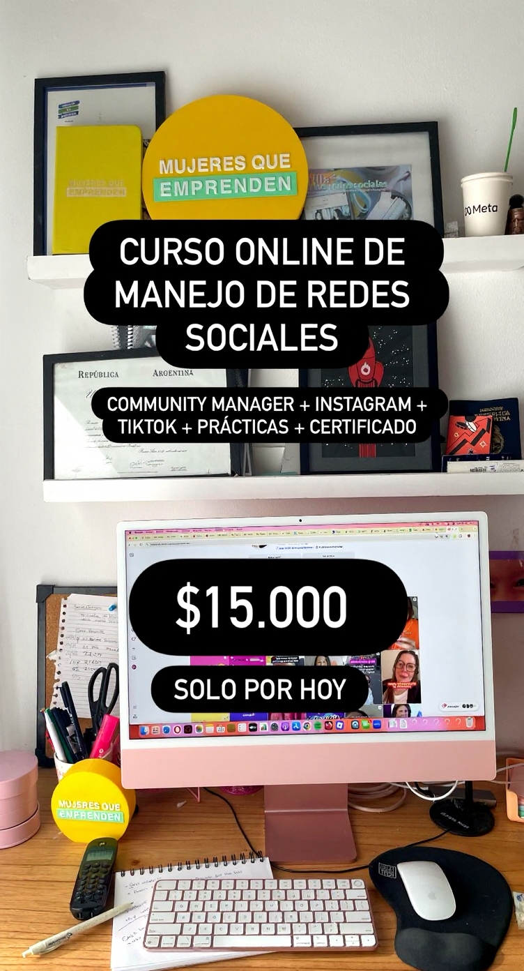 Mujeres que Emprenden Facebook ad: Curso Online Community manager para emprendedoras