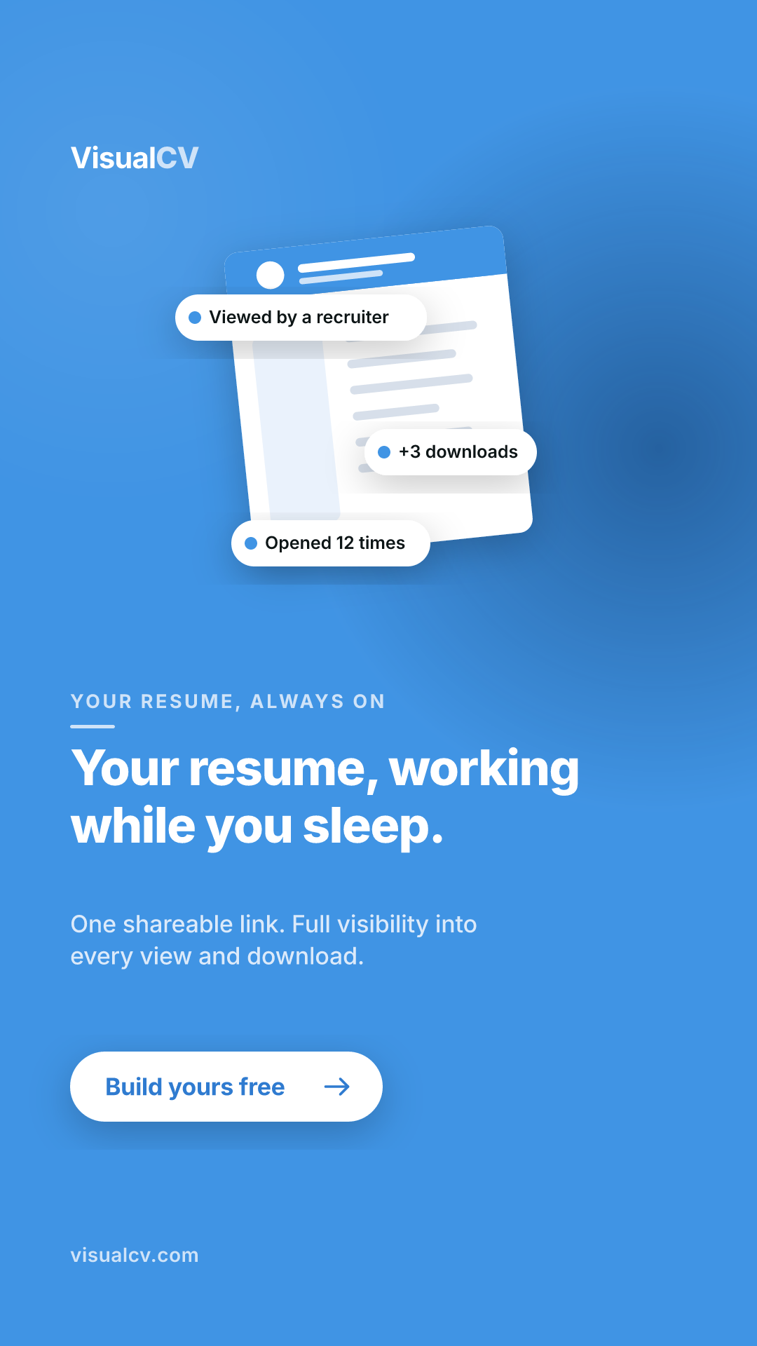 VisualCV Facebook ad