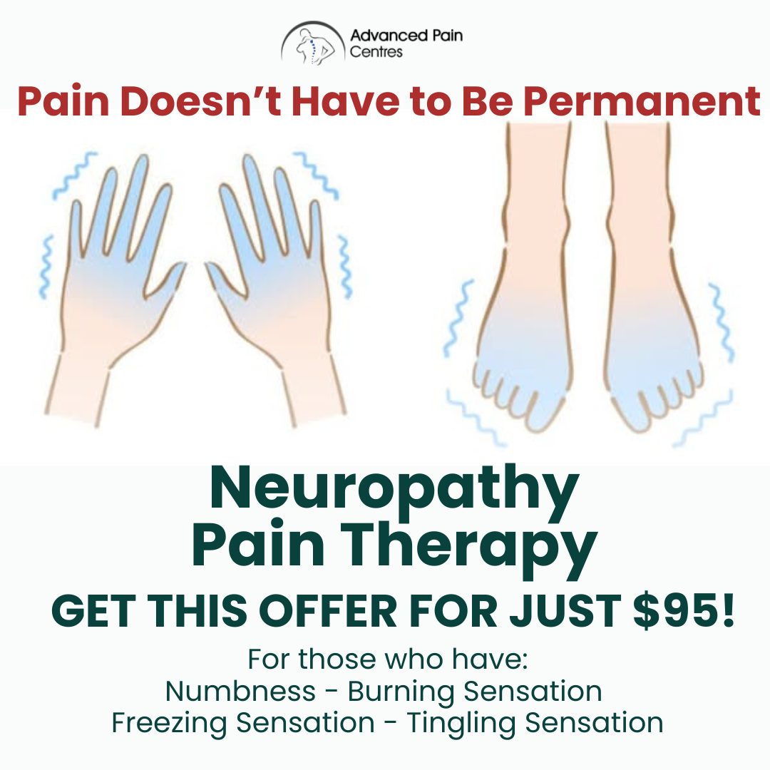Advanced Pain Centres Facebook ad: Numbness, Tingling, Severe Pain Relief | $95