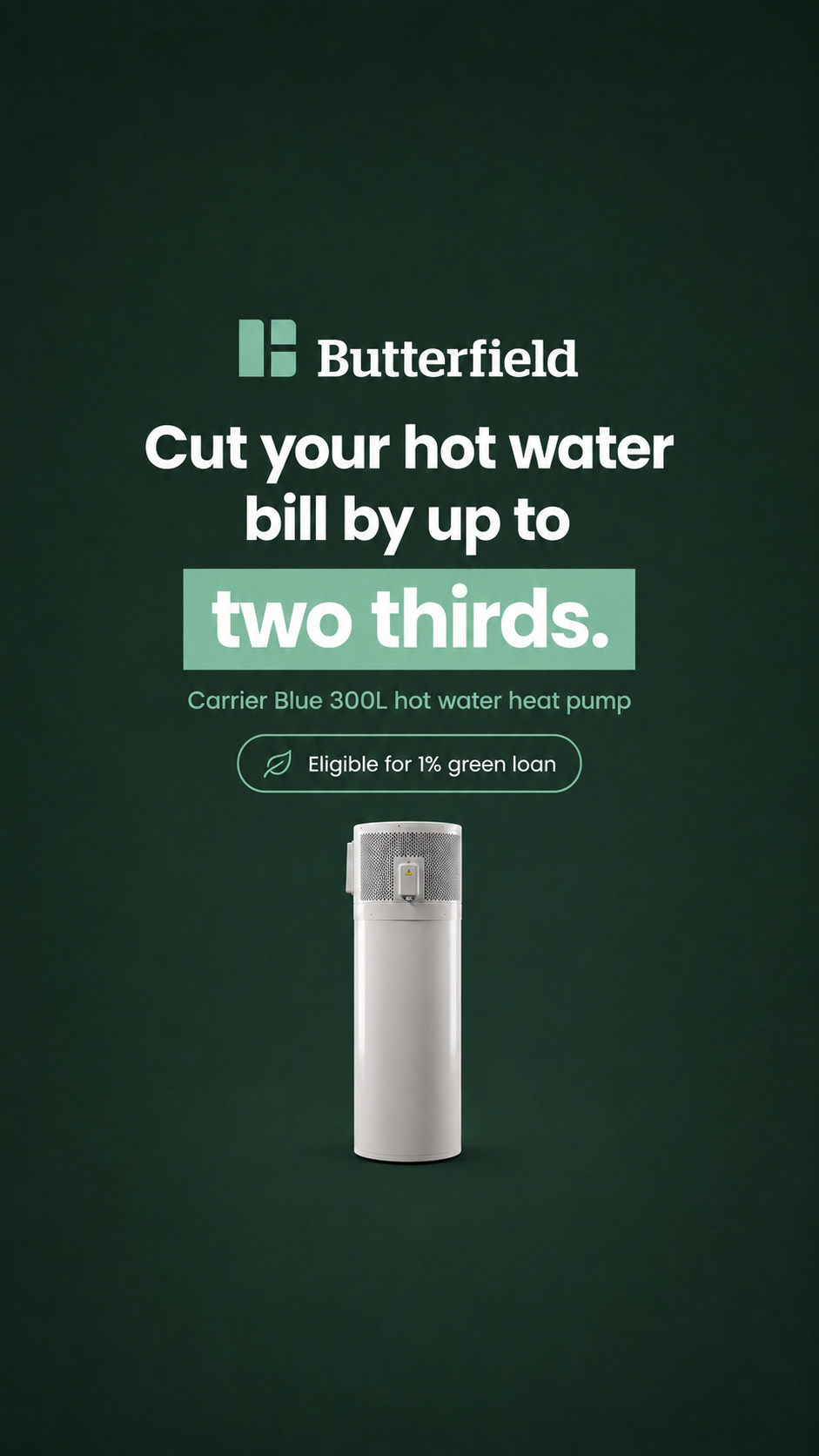 Butterfield Hot Water Facebook ad from Aug 18, 2026