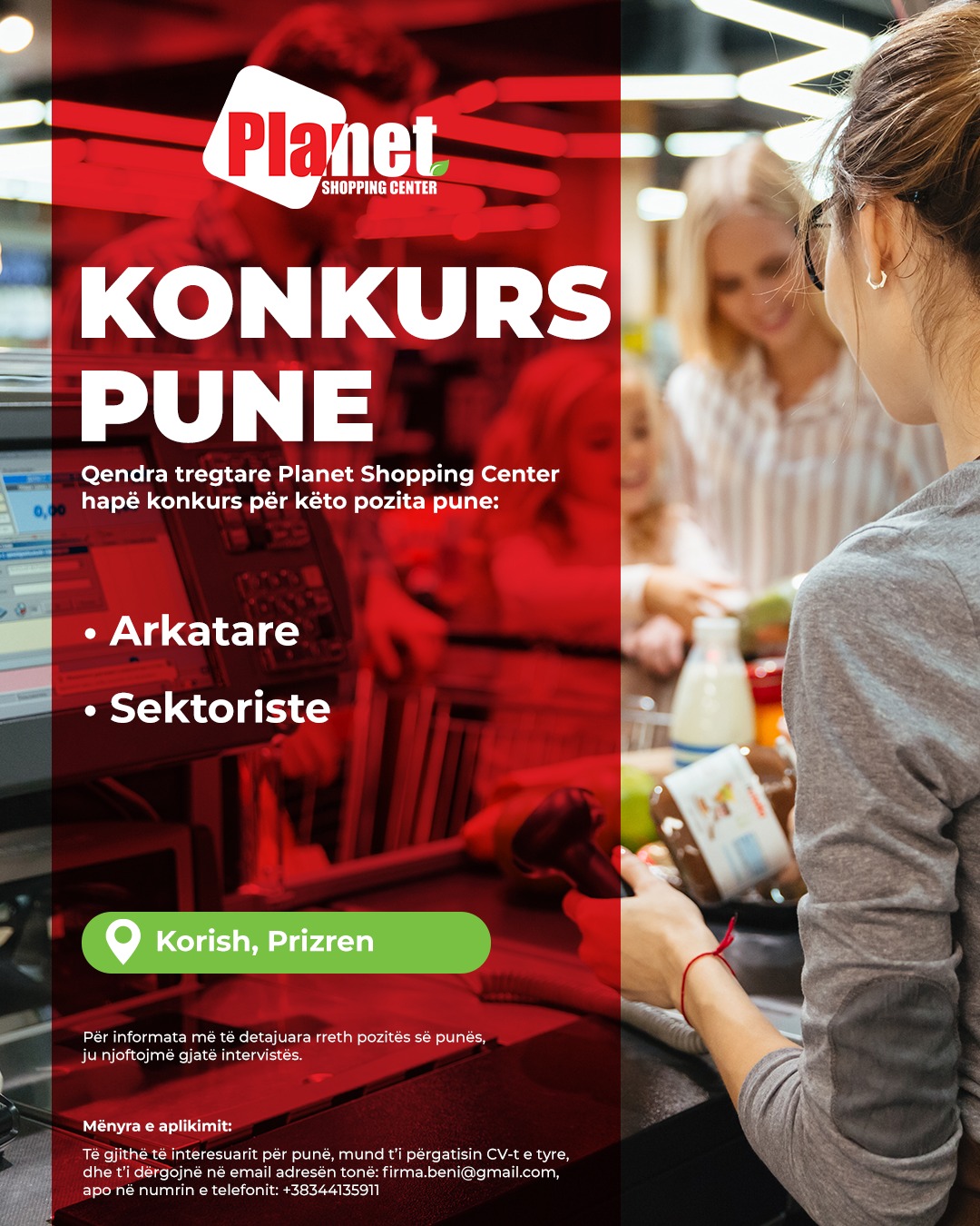 Qendra Tregtare Planet Facebook ad: KONKURS PUNE!