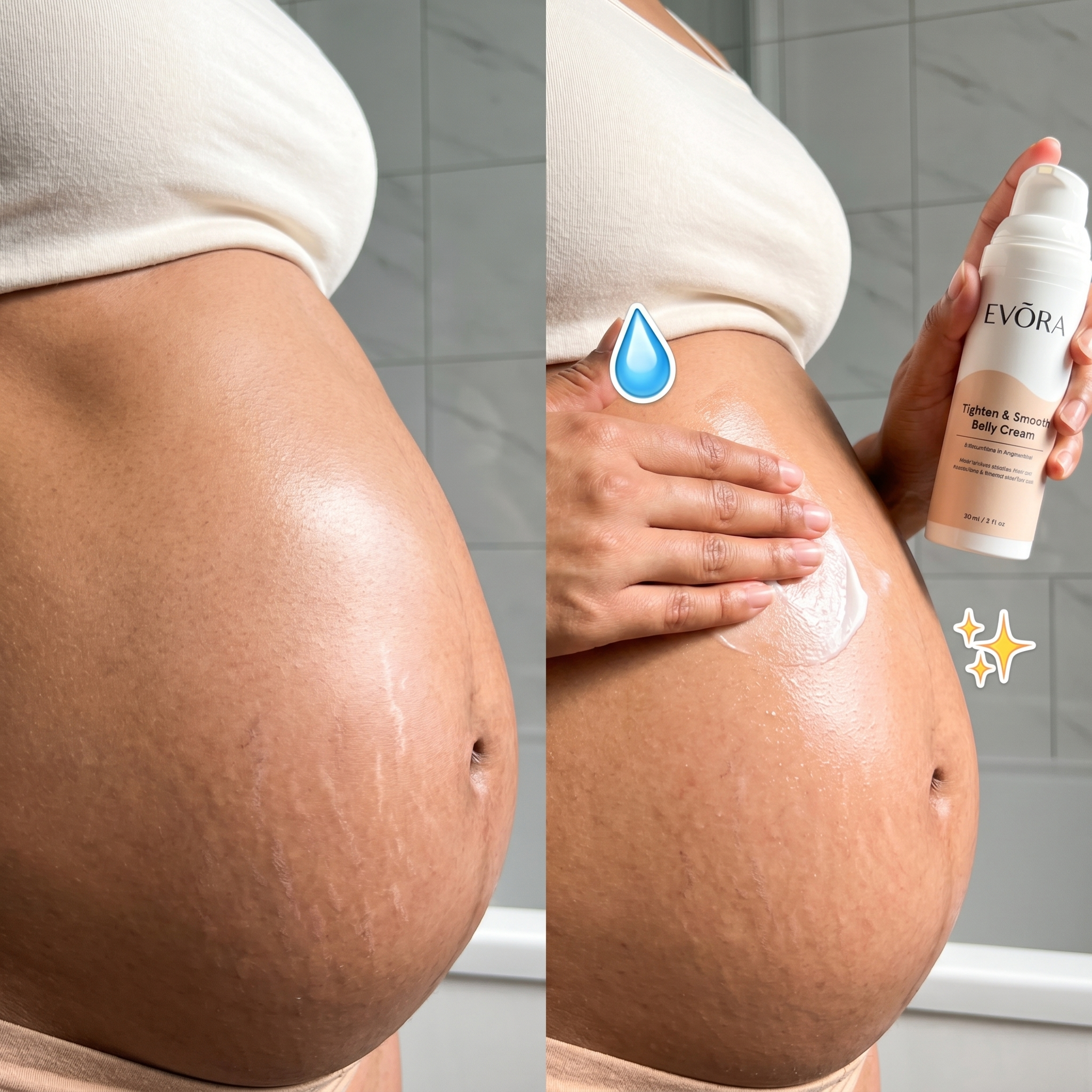 Evora Tighten Collection Facebook ad: Belly Still Looks Pregnant? Here's Why