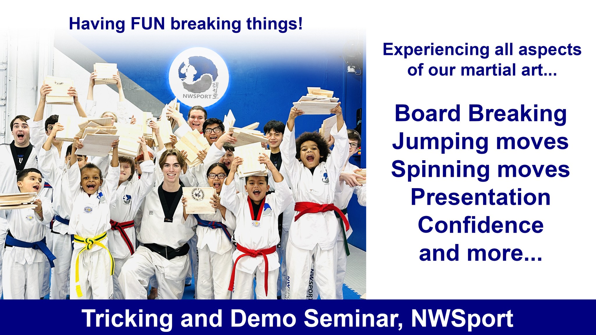 Northwest Sport Tae Kwon Do Facebook ad: Our Taekwondo program builds focus, discipline, and…