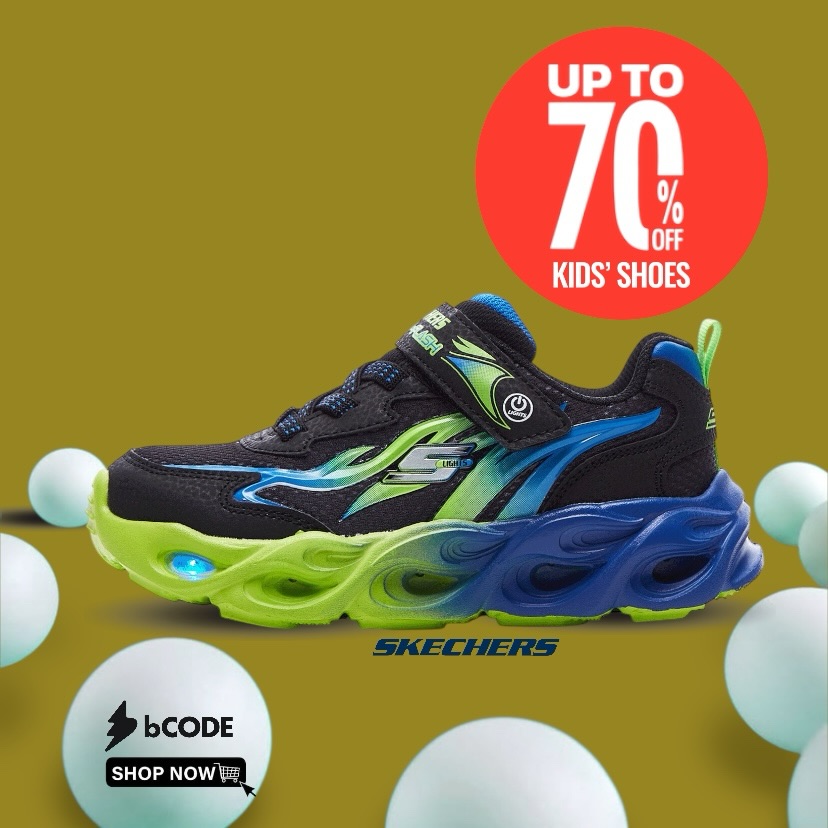 bCODE Ghana Facebook ad: Up to 70% Off Kids’ Shoes